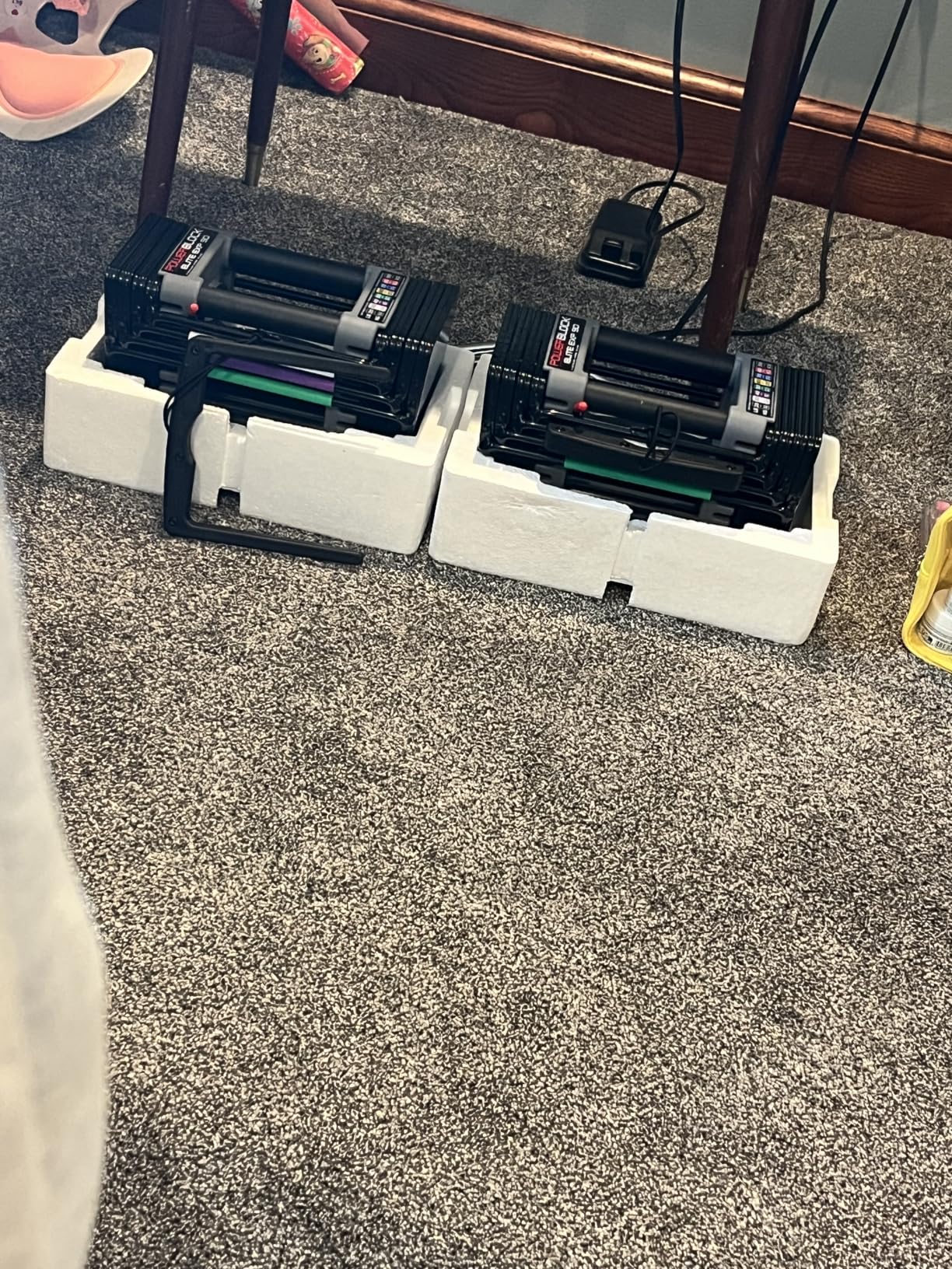 PowerBlock Elite EXP Adjustable Dumbbells, Sold in Pairs, Stage 1, 5-50 lb. | Expandable to 90 lbs per hand customer photo 1