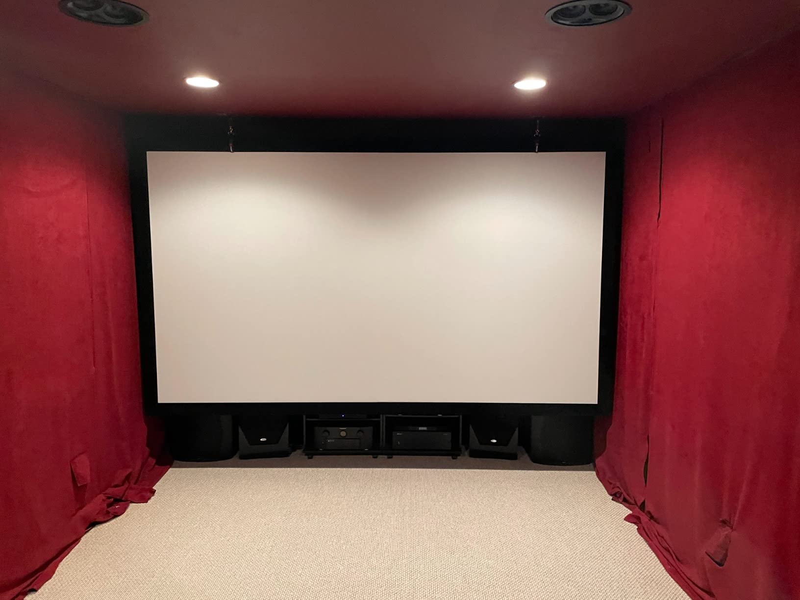 Silver Ticket Products STR Series 6 Piece Home Theater Fixed Frame 4K / 8K Ultra HD, HDTV, HDR & Active 3D Movie Projection Screen, 16:9 Format, 120