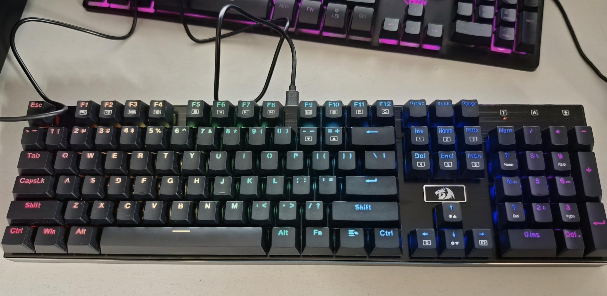 Redragon K556 RGB LED Backlit Wired Mechanical Gaming Keyboard, 104 Keys Hot-Swap Mechanical Keyboard w/Aluminum Base, Upgraded Socket and Noise Absorbing Foams, Soft Tactile Brown Switch customer photo 1