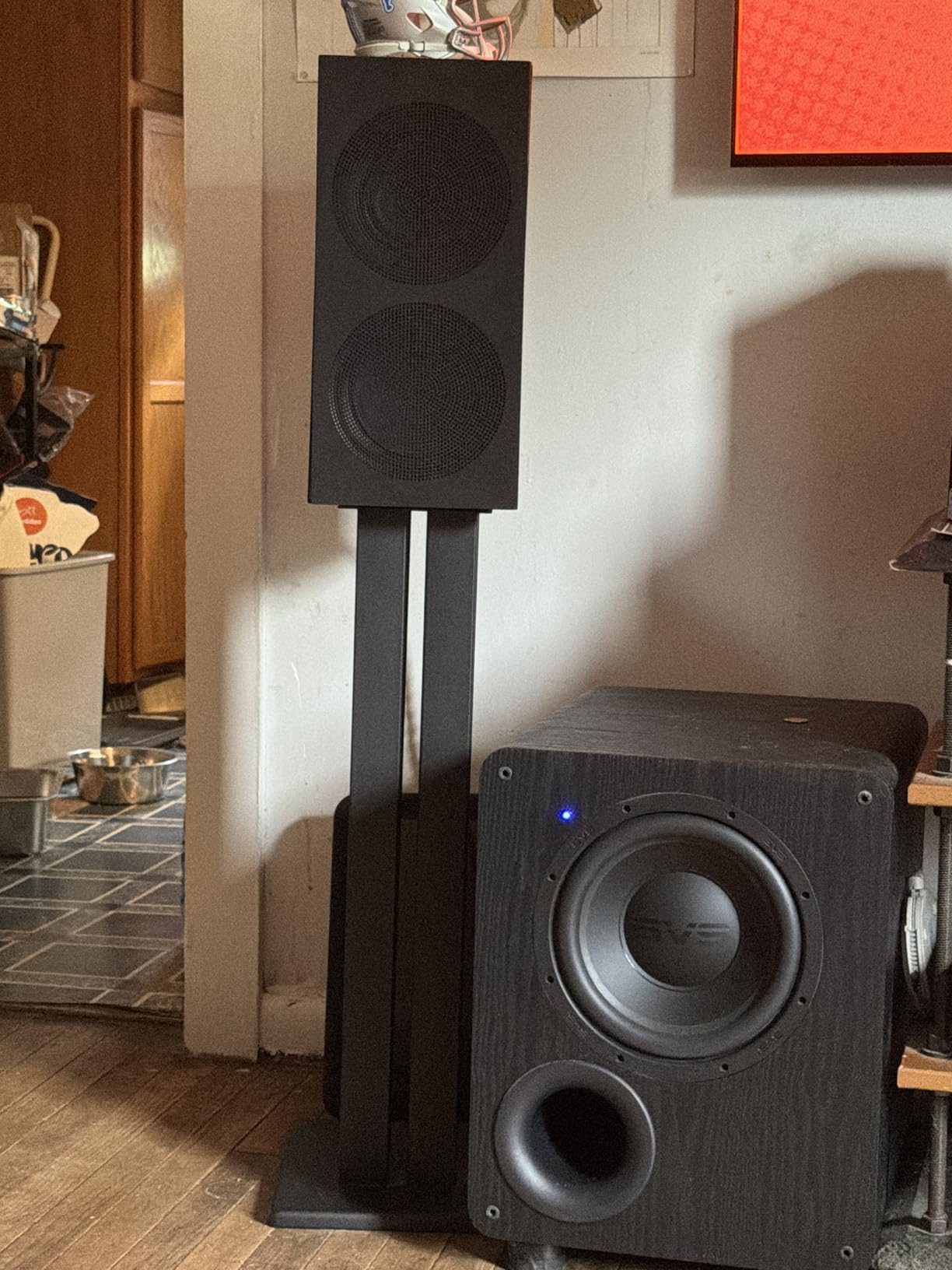 Monolith 24 Inch Speaker Stand (Each) - Supports 75 lbs, Adjustable Spikes, Compatible With Bose, Polk, Sony, Yamaha, Pioneer and others, Black customer photo 1