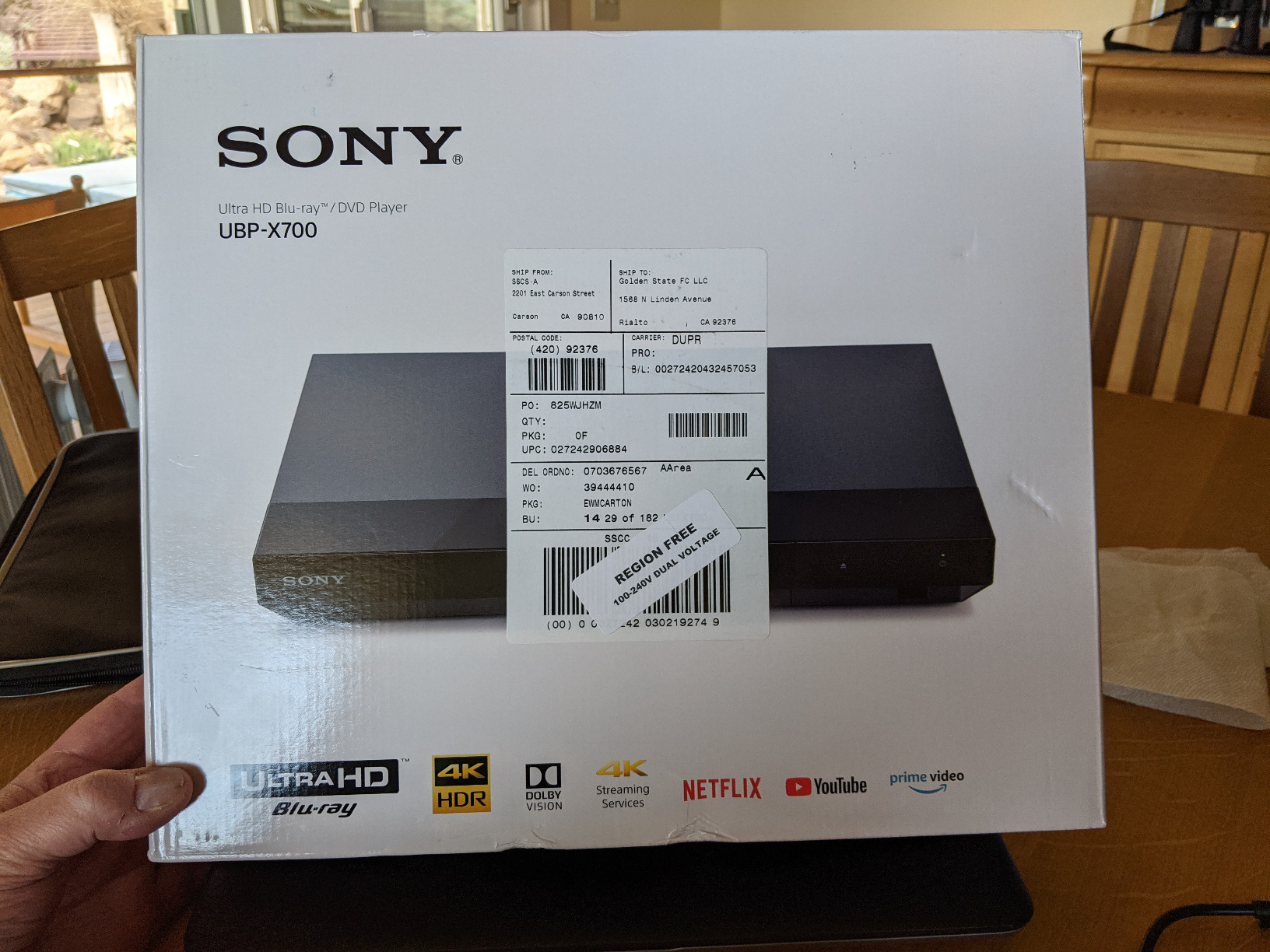 Sony X700 4K UHD Wi-Fi SA-CD Multi System Region Free Blu Ray Disc DVD Player - PAL/NTSC - USB - 100-240V 50/60Hz customer photo 2