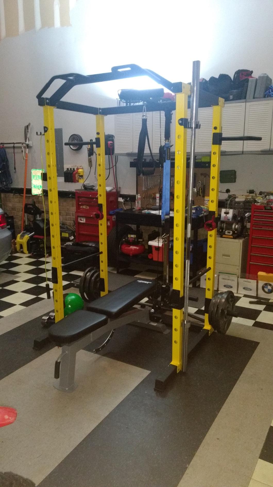 HulkFit Power Rack, Multi-Function Squat Rack with LAT Pull Down, Power Cage with Pulley System, Strength Training Home Gym Equipment with Workout Equipment Attachments, Cable Machine for Home Gym customer photo 2