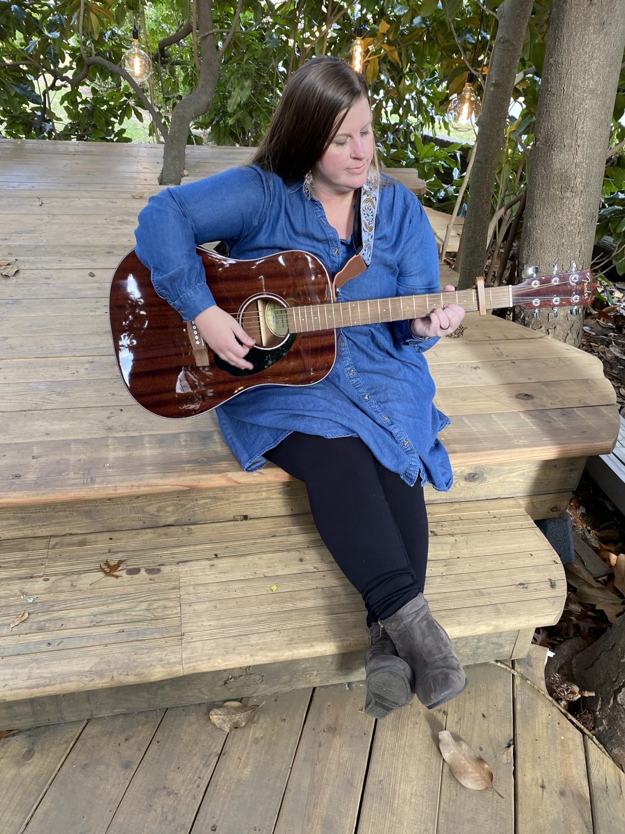 Fender CD-60S Acoustic Guitar, Dreadnought, All-Mahogany, Solid Top customer photo 1