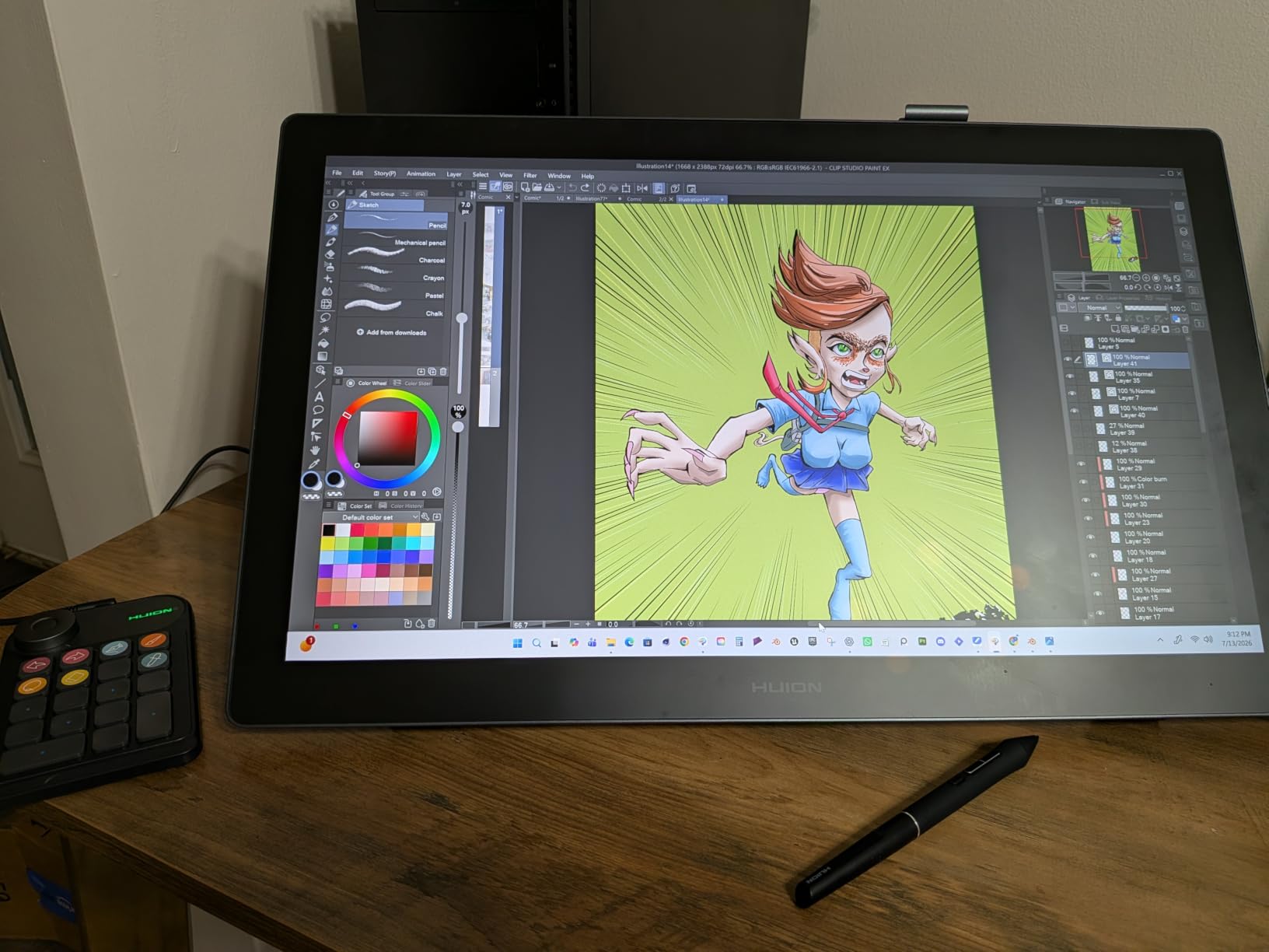 HUION Kamvas Pro 16 Drawing Tablet with Screen,120% sRGB, Touch Bar, 15.6