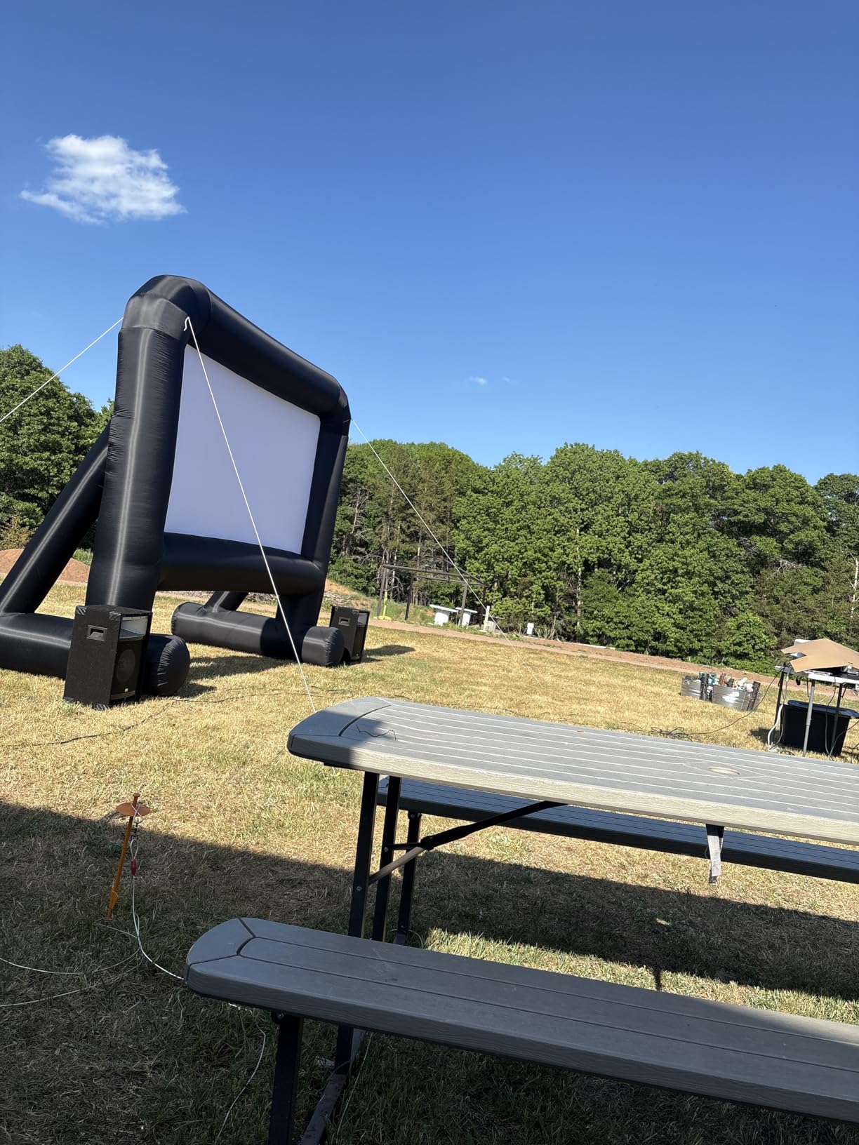OUTTOY Inflatable/Blow Up Projection Screen with Quiet Fan and Storage Bag, Easy Set up, Mega for Outdoor, Backyard Movie Night, Theme Parties, Celebrations - 16FT customer photo 2