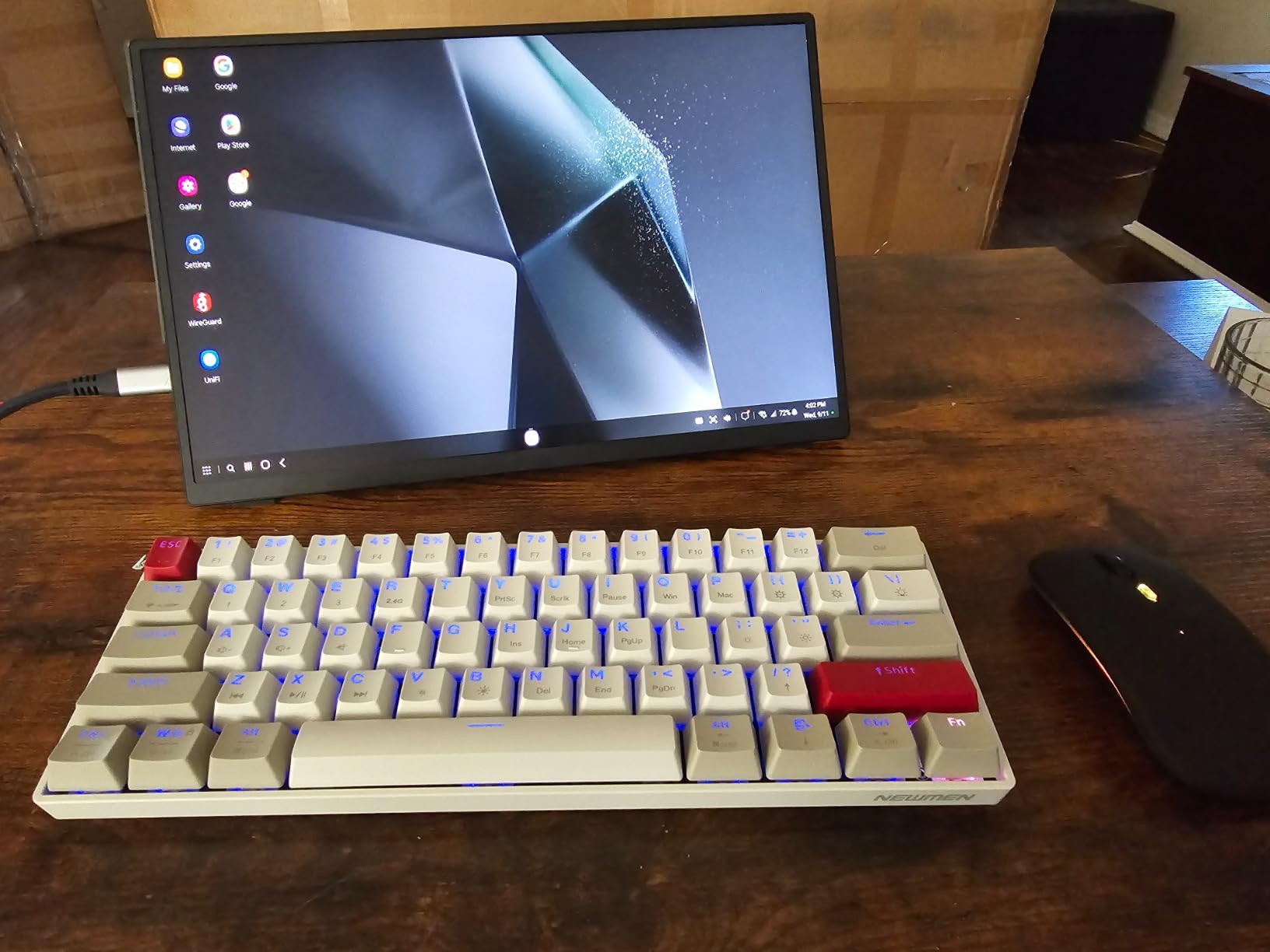Newmen GM610 60% Wireless Mechanical Gaming Keyboard (Linear Red Switch) | 60% Wireless Gaming Mechanical Keyboard, Wired/Bluetooth/2.4G RGB Backlit, Anti-Ghosting Keys, Programmable, Hot-Swappable customer photo 1