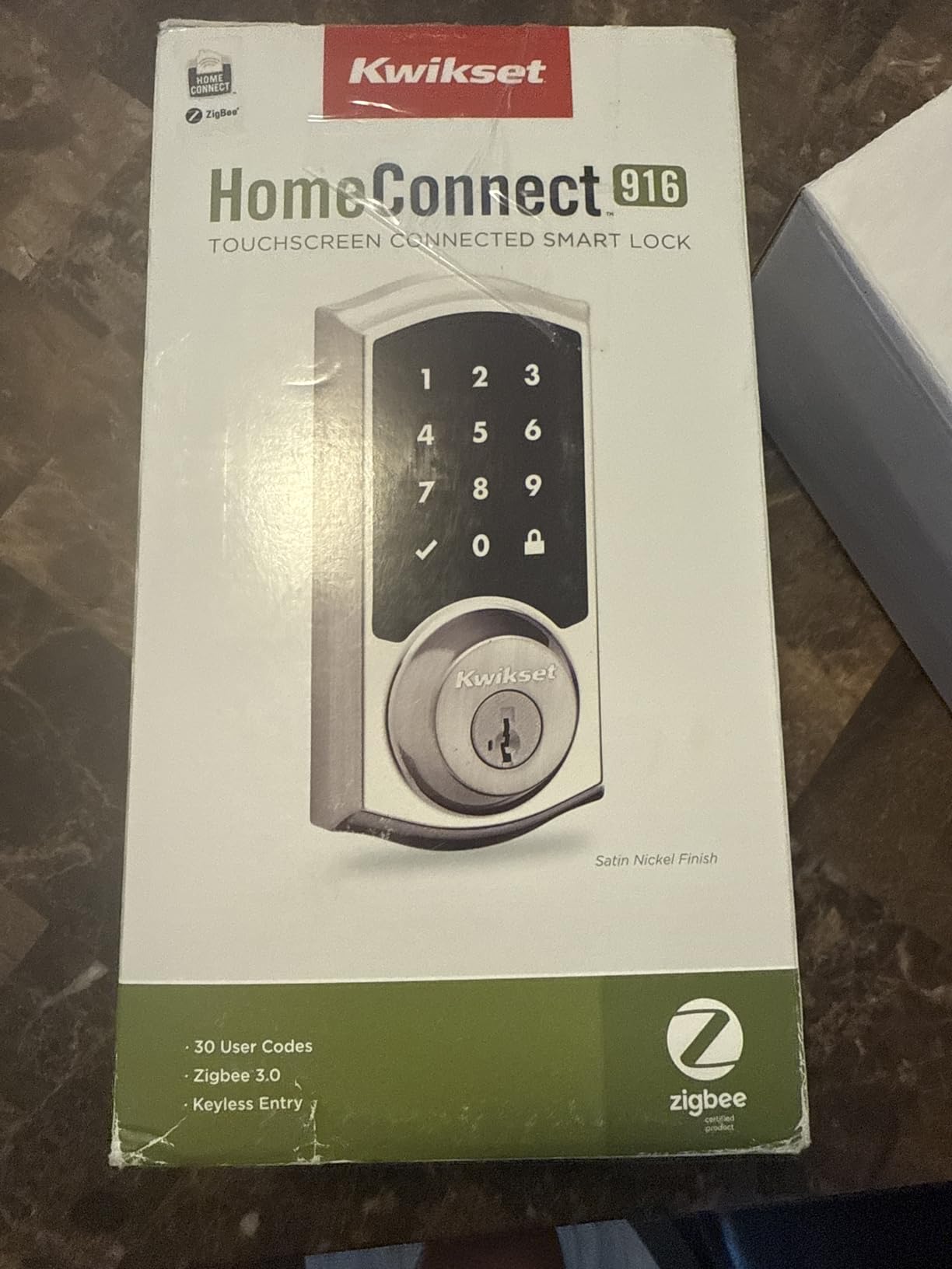 Kwikset 916 Keyless Entry Touchscreen SmartCode Electronic Deadbolt Smart Lock Featuring SmartKey Security and ZigBee 3.0 Technology in Traditional Satin Nickel customer photo 2