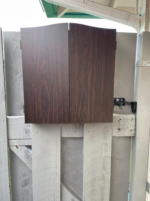 Vault Deluxe Dartboard Cabinet with Shot King Sisal Dartboard and Illumiscore Scoreboard, Wood customer photo 1