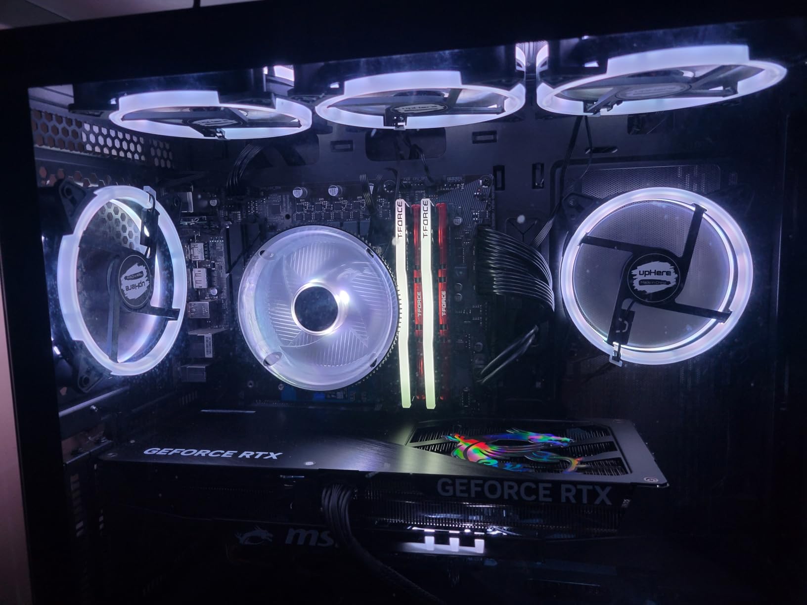upHere 120mm RGB Series Case Fan, Quiet Edition High Airflow LED Case Fan for PC Cases - 5 Pack customer photo 1