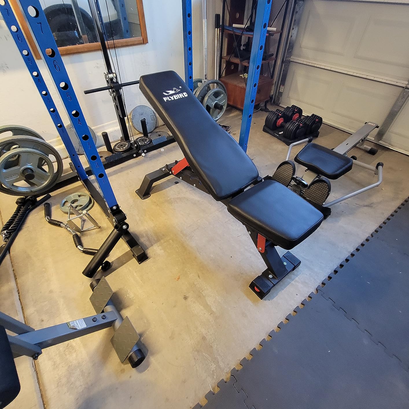 FLYBIRD WB7 Weight Bench, Commercial Grade Adjustable Weight Bench - 1300LBS Workout Bench for Home Gym, Flat Incline Bench Press Heavy Duty Bench with 34'' Extra-Long Backrest and Easy-Roll Wheels customer photo 2