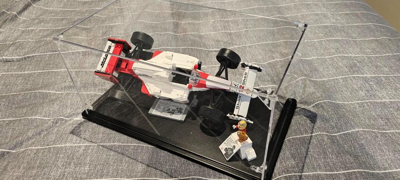 Acrylic Display Case for Lego Cars Diecast Model Cars | 3MM Thick, Solid Wooden Base, Interior 15 x 8 x 7 Inches, Fit for 10295 10300 42123 21317 10290 21328 10282 customer photo 2