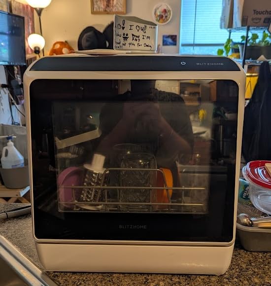 Portable Dishwasher Countertop, WIFI Smart Dishwasher, Compact Dishwashers with 5L Built-in Water Tank, 6 Programs, 360° Dual Spray, High-Temp & Air-Dry Function, Fruit Cleaning customer photo 1