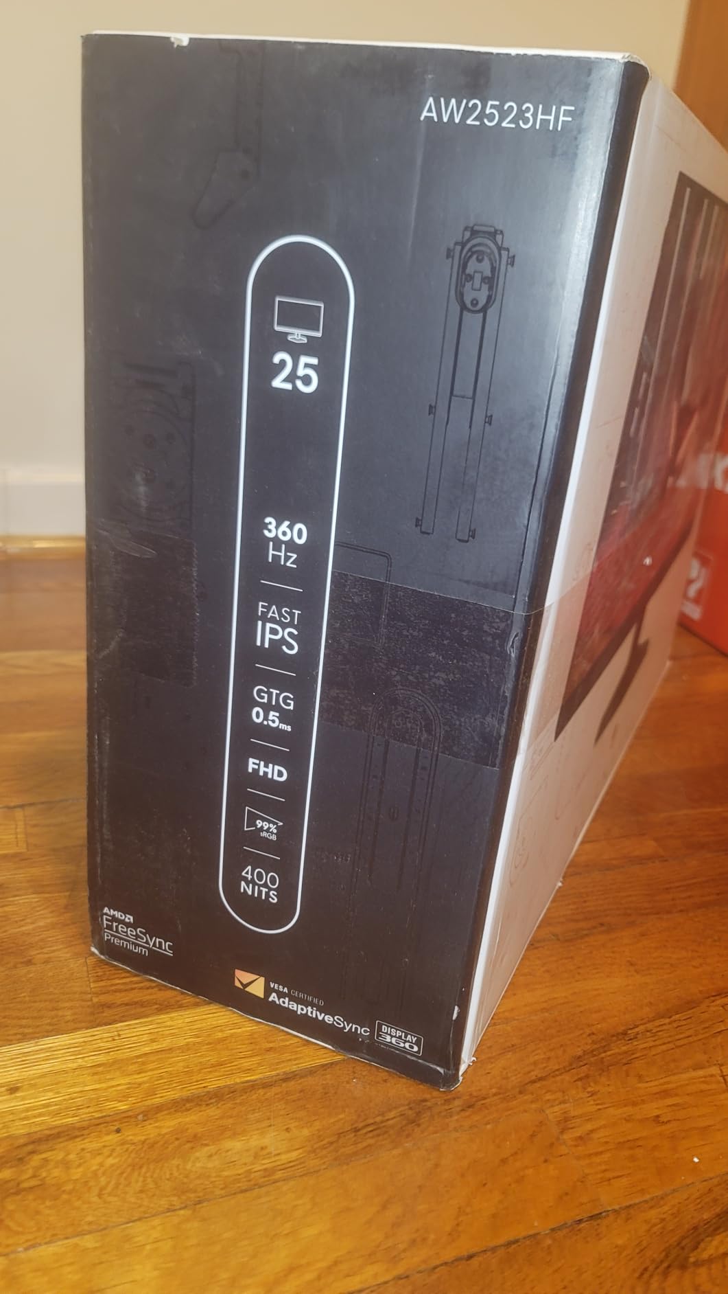 Alienware 25 Gaming Monitor AW2523HF 24.5 inch IPS LED Full HD (1920 x 1080) 360Hz Display - AMD FreeSync - VESA - Monitor (USB, HDMI) Height/Tilt/Swivel/Pivot Adjustability - Dark Side of the Moon customer photo 1