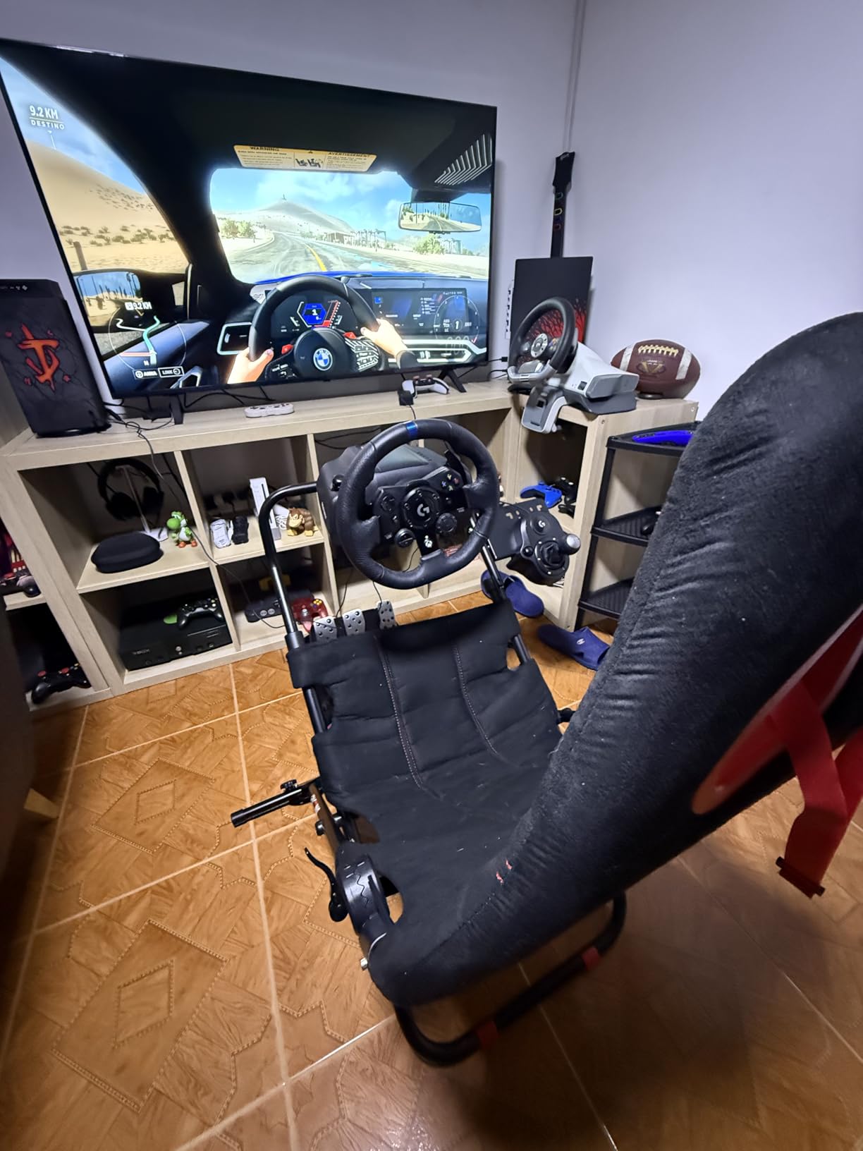 RACGTING Racing Simulator Cockpit for G920 G29 G923, Foldable Racing Simulator for Thrustmaster T248X T248 T300 T150 458 TX PS5 PS4 PC (Black) customer photo 2
