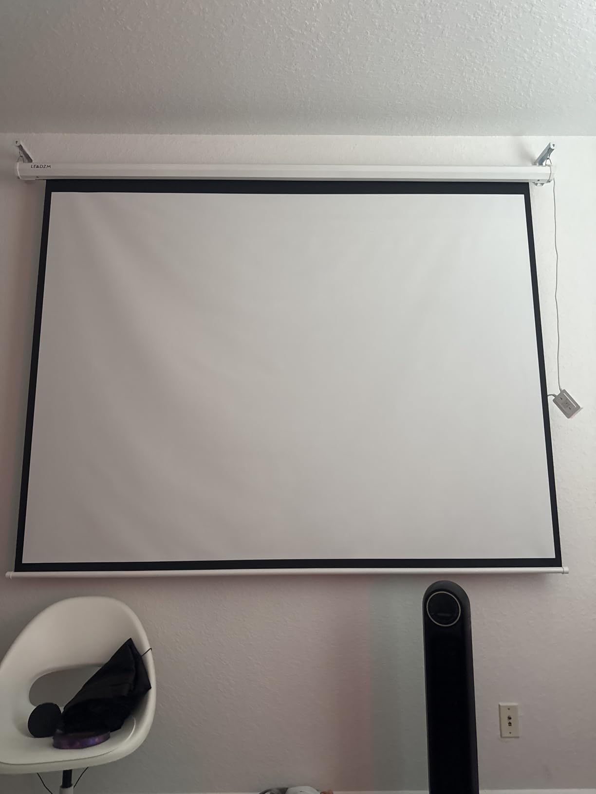 Motorized Projector Screen with Remote Control, 100 Inch 4:3 Auto-Locking Portable Projection Screen, Manual Projector Screen Pull Down for Home Theater Office Classroom TV Usage (80
