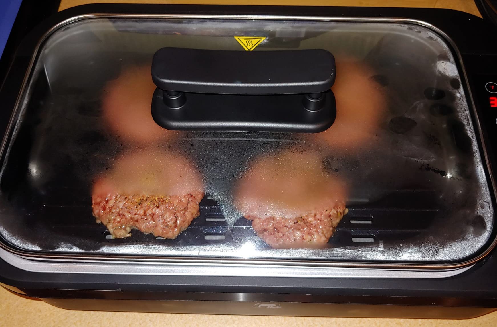 X&E Smokeless Indoor Grill, 1500W Non-Stick Removable Grill Rack & Pan, Adjustable Temperature up to 450°F, Fast Heat Up, Dishwasher Safe, Ideal for Steaks, Burgers, Fish & Veggies, Serves 5 People customer photo 2
