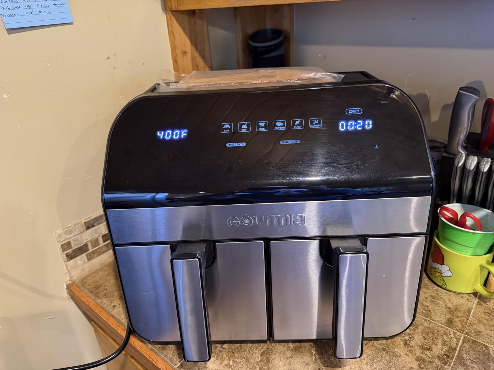 Gourmia Dual Basket Air Fryer - 10 Qt Large Capacity, FryForce360, Digital Display with 7 Presets, Match Cook, Sync Finish customer photo 1