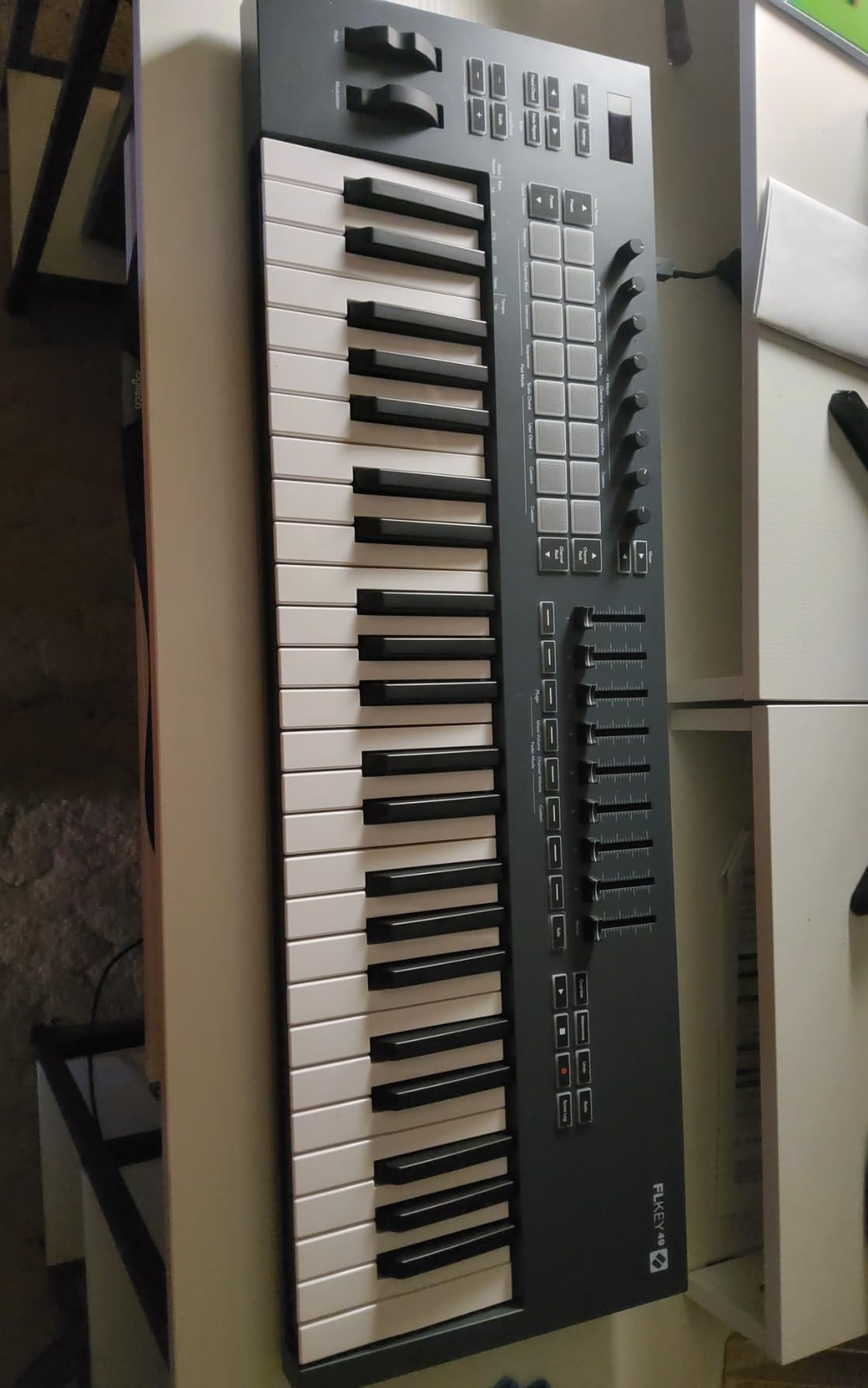 Novation FLkey 49 USB MIDI Controller Keyboard - USB-C, 49 Semi-Weighted Keys, 16 Pads, Faders, 8 Encoders, Pitch/Mod Wheels, Scale Mode, 5-Pin MIDI Out, FL Studio customer photo 1