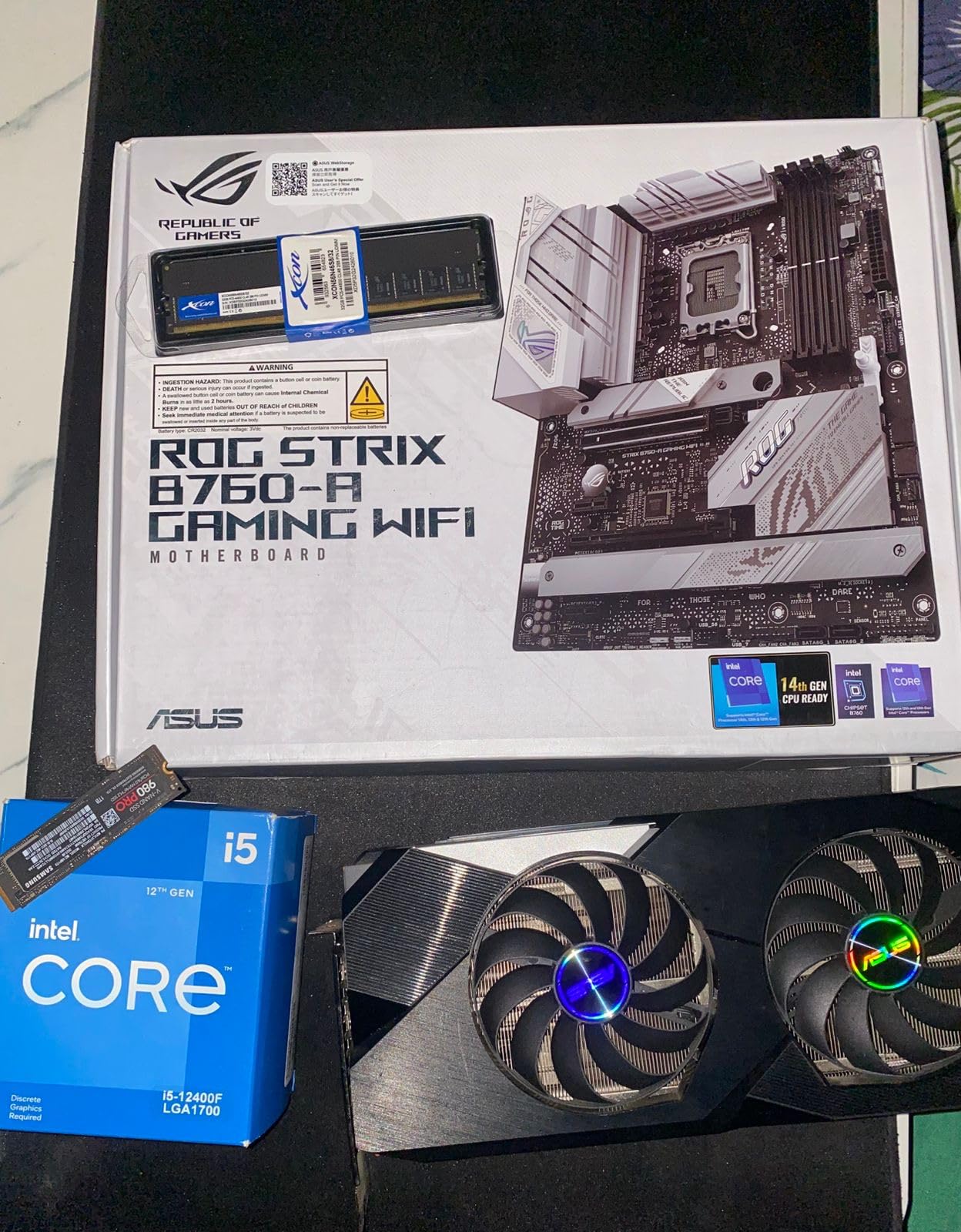 ASUS ROG Strix B760-A Gaming WiFi ATX Motherboard - Intel B760, DDR5, PCIe 5.0, WiFi 6E, Aura Sync RGB customer photo 1