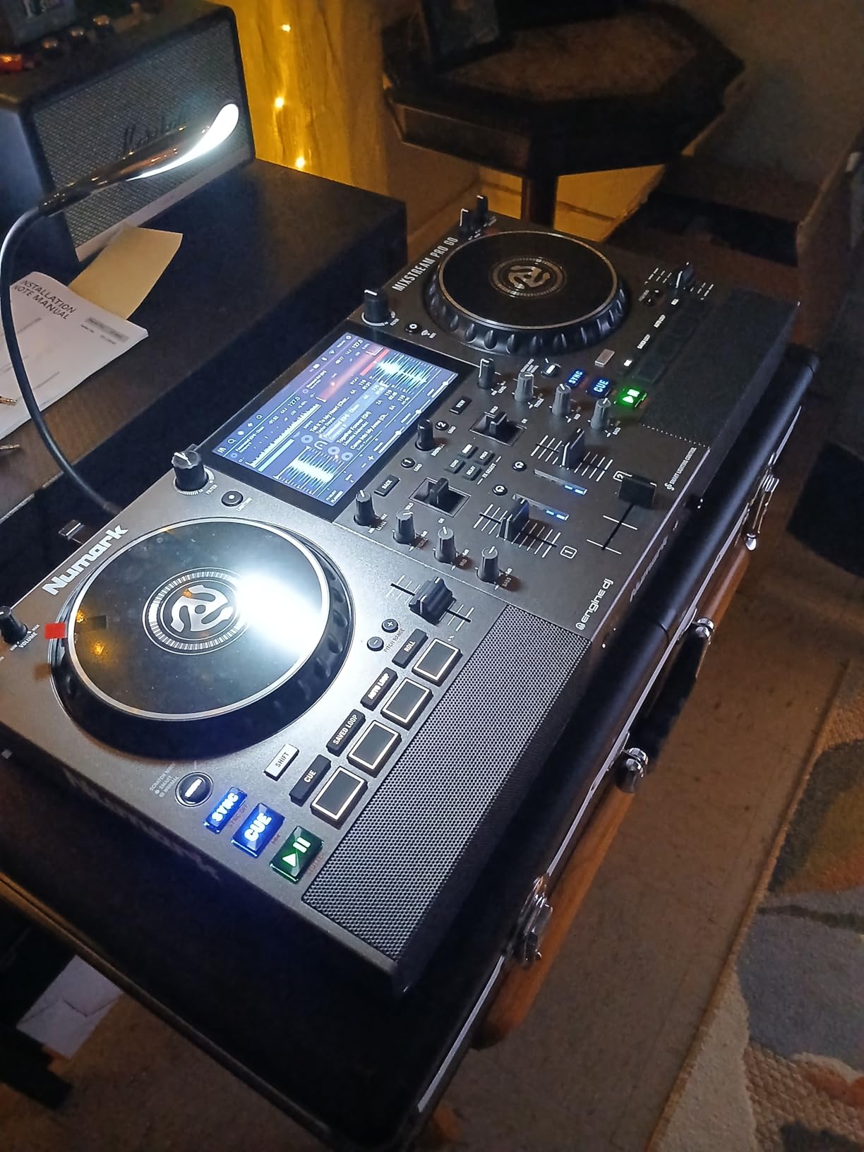 Numark Mixstream Pro Go Portable DJ Controller with Battery, Mixer with Stem Separation, Speakers, WiFi Streaming, Touchscreen customer photo 2