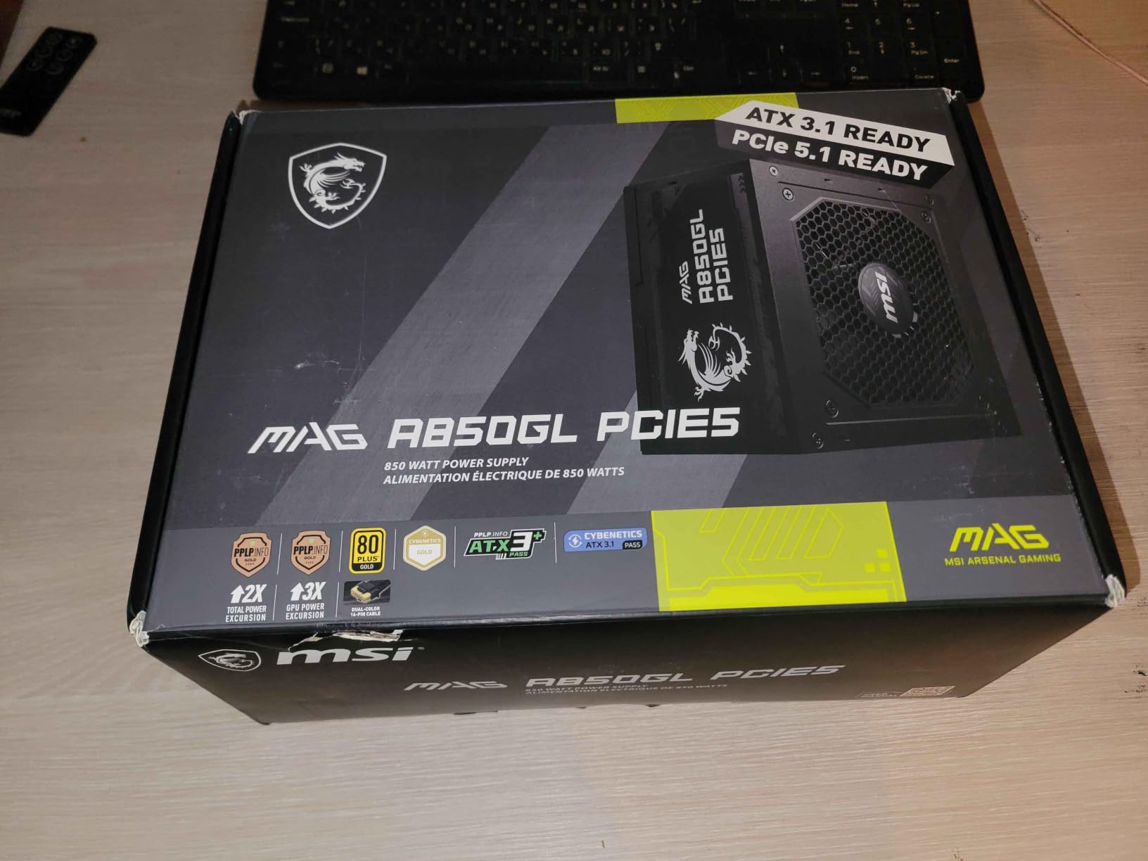 MSI MAG A850GL PCIE5, Fully Modular Compact Gaming 850W Power Supply, 80+ Gold, ATX 3.1 & PCIe 5.1 Ready, Native Dual-Color 12V-2x6 Cable, 10 Year Warranty customer photo 2