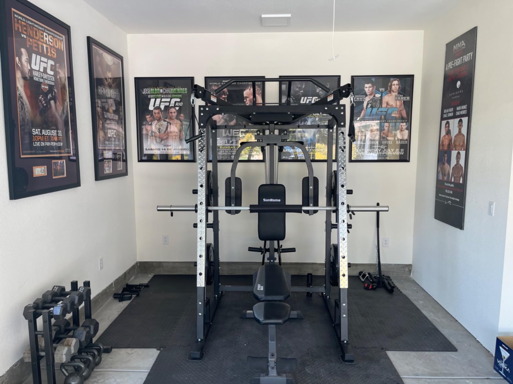 SunHome Smith Machine, 2000LBS Power Cage Squat Rack with Smith Bar, LAT Pull-Down Systems, Cable Crossover Machine for Home Gym customer photo 2
