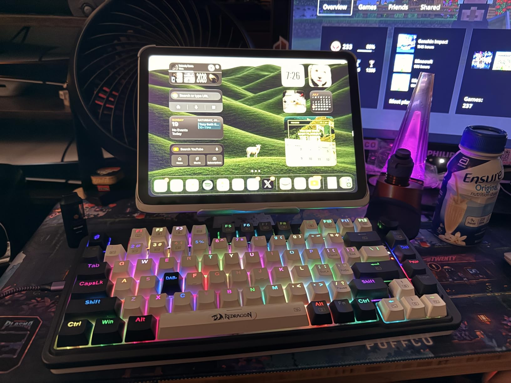 Redragon K673 PRO Wireless 81-Key RGB Gasket Gaming Keyboard, Scroll Knob | Multi-Function Control Wheel, 0-Delay Tri-Mode, Cushioned 5-Layer Noise Dampening for Creamy Thocky Sound, Compact 80% Size customer photo 2