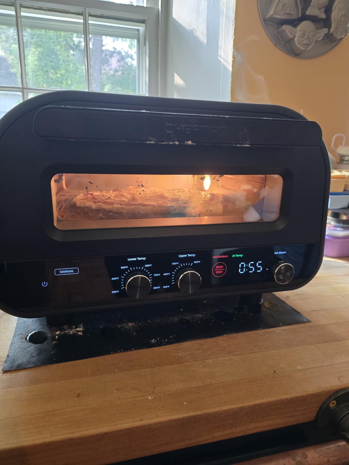 CHEFMAN Indoor Pizza Oven - Makes 12 Inch Pizzas in Minutes, Heats up to 800F - Countertop Electric Pizza Maker with 5 Touchscreen Presets, Pizza Stone and Peel Included - Stainless Black customer photo 1