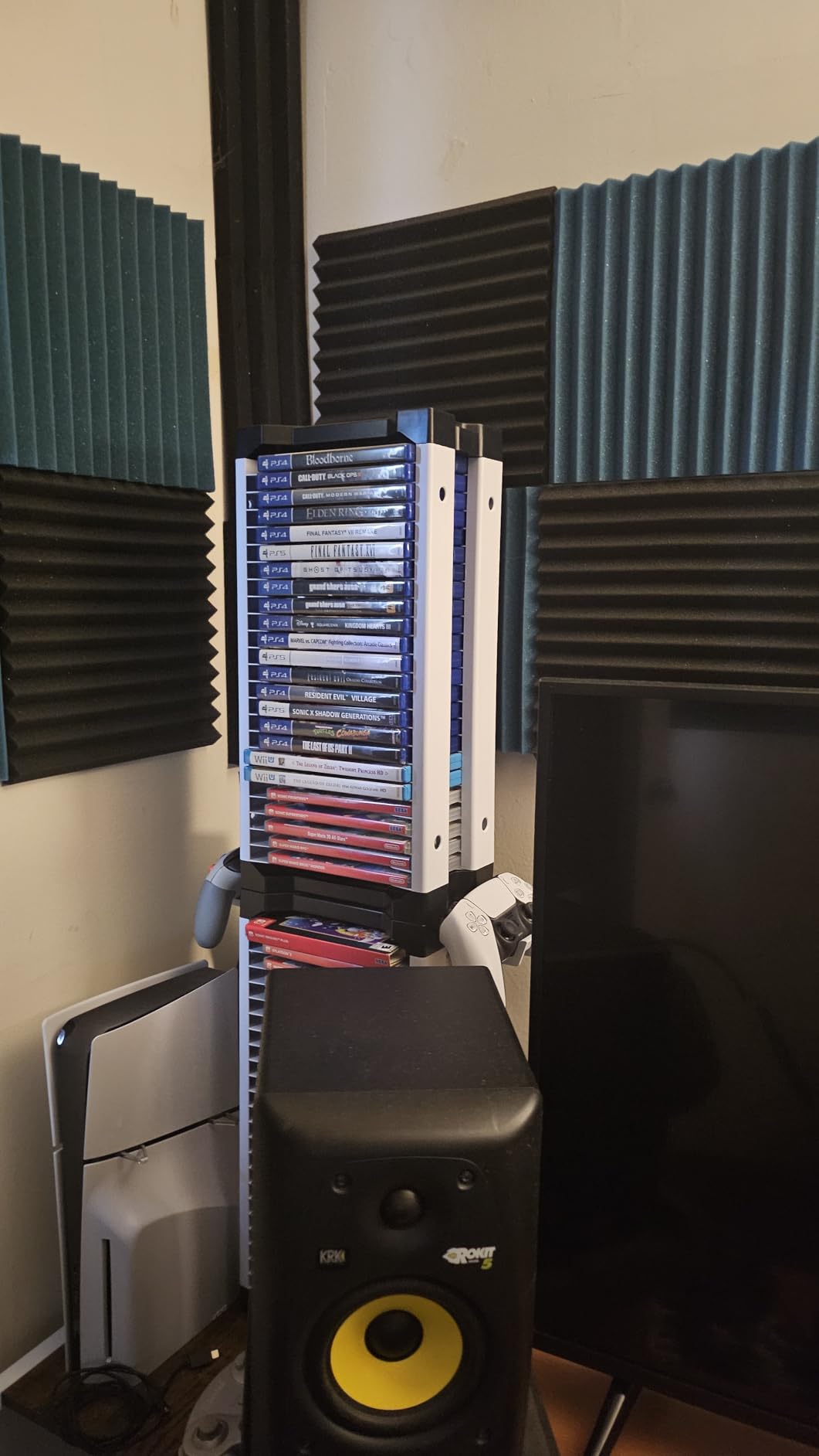 Nargos Video Game Storage Tower, Universal Organizer for PS5/PS4/PS3/PS2, Xbox One/360/Series X/S, Wii, Switch/Switch 2, DVD and Blu-Ray Cases (46 Pcs) customer photo 1