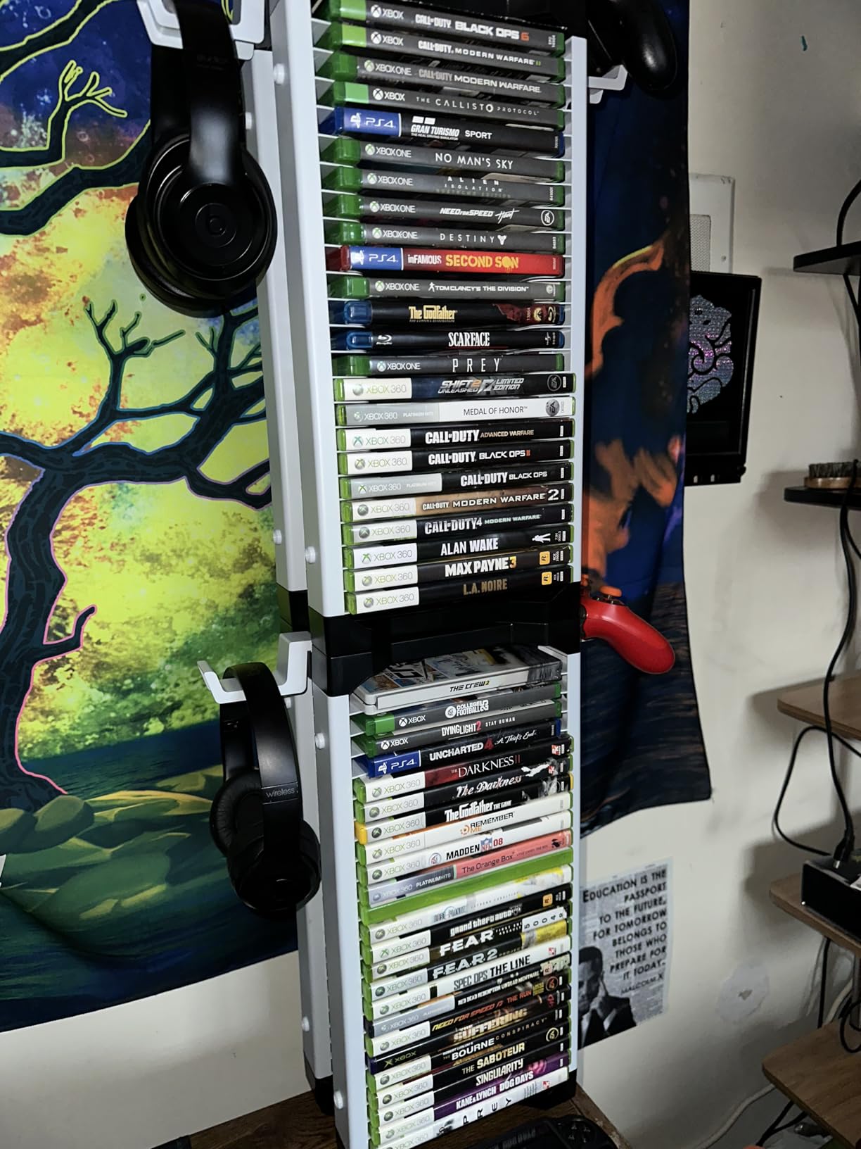 Nargos Video Game Storage Tower, Universal Organizer for PS5/PS4/PS3/PS2, Xbox One/360/Series X/S, Wii, Switch/Switch 2, DVD and Blu-Ray Cases (46 Pcs) customer photo 2
