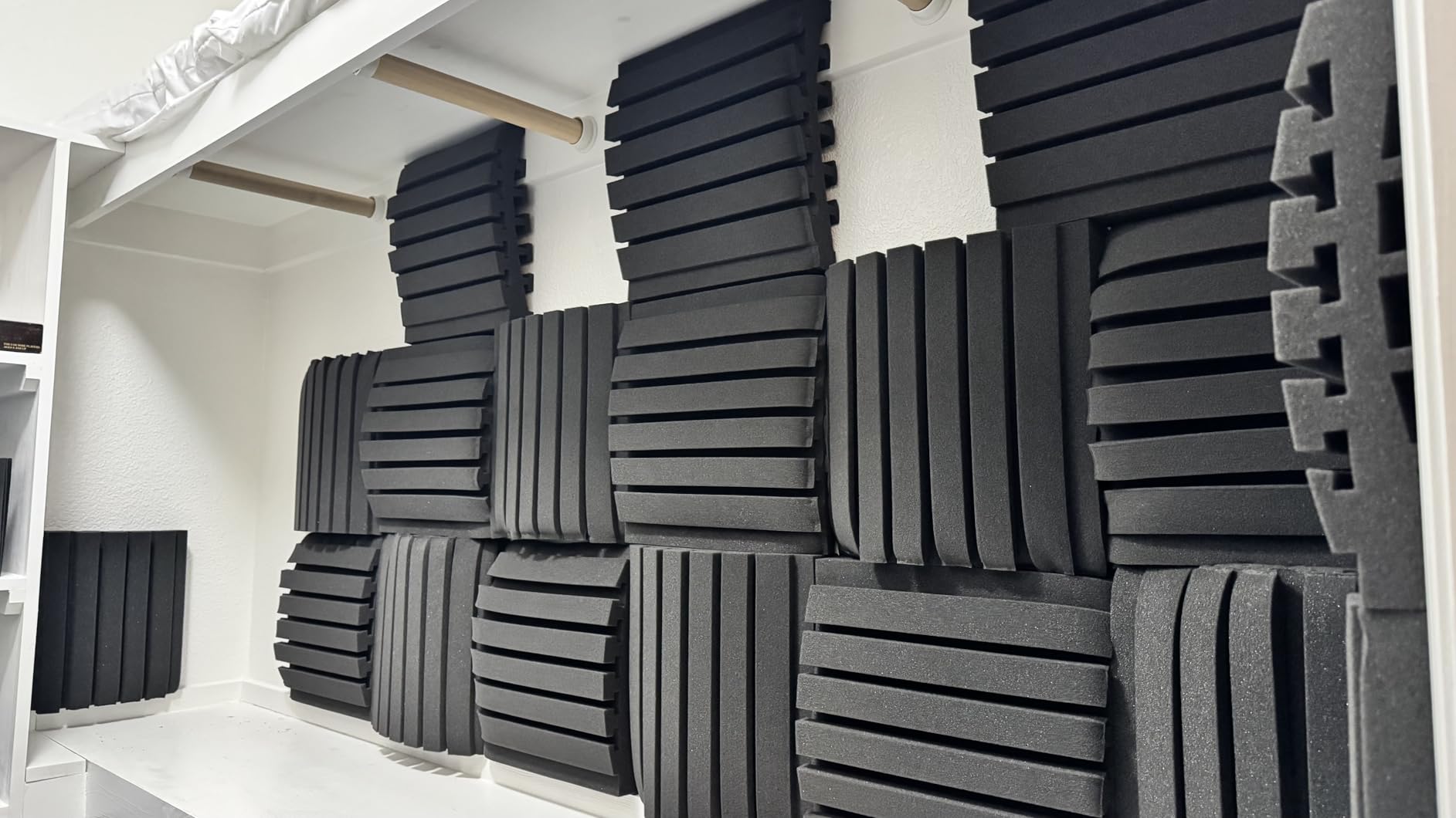4 Pack Curved Bass Traps Corner Acoustic Foam, 16.5