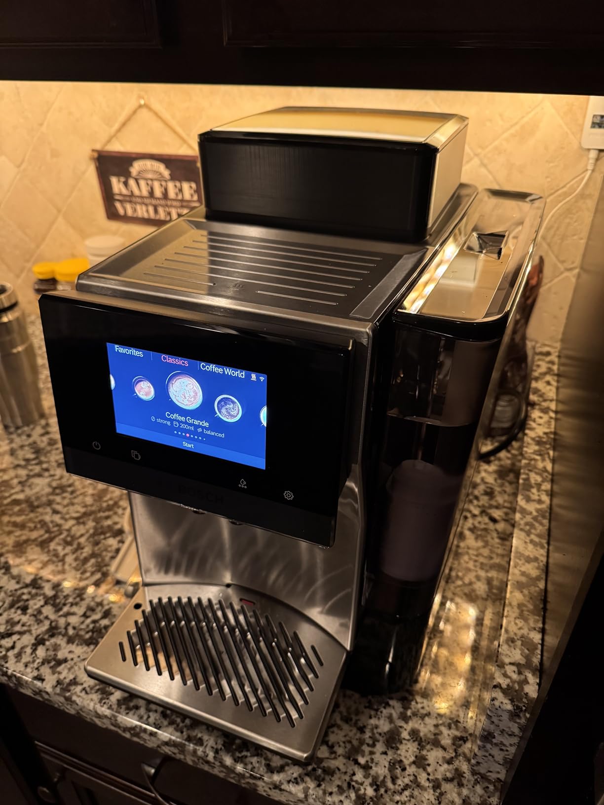 Bosch Fully Automatic Coffee and Espresso Machine - 36 Drinks, Double Cup Barista Style Super Coffee Maker - Touchscreen, Large Bean Capacity - Easy Clean, Maintenance - Silver - TQU60307 customer photo 2