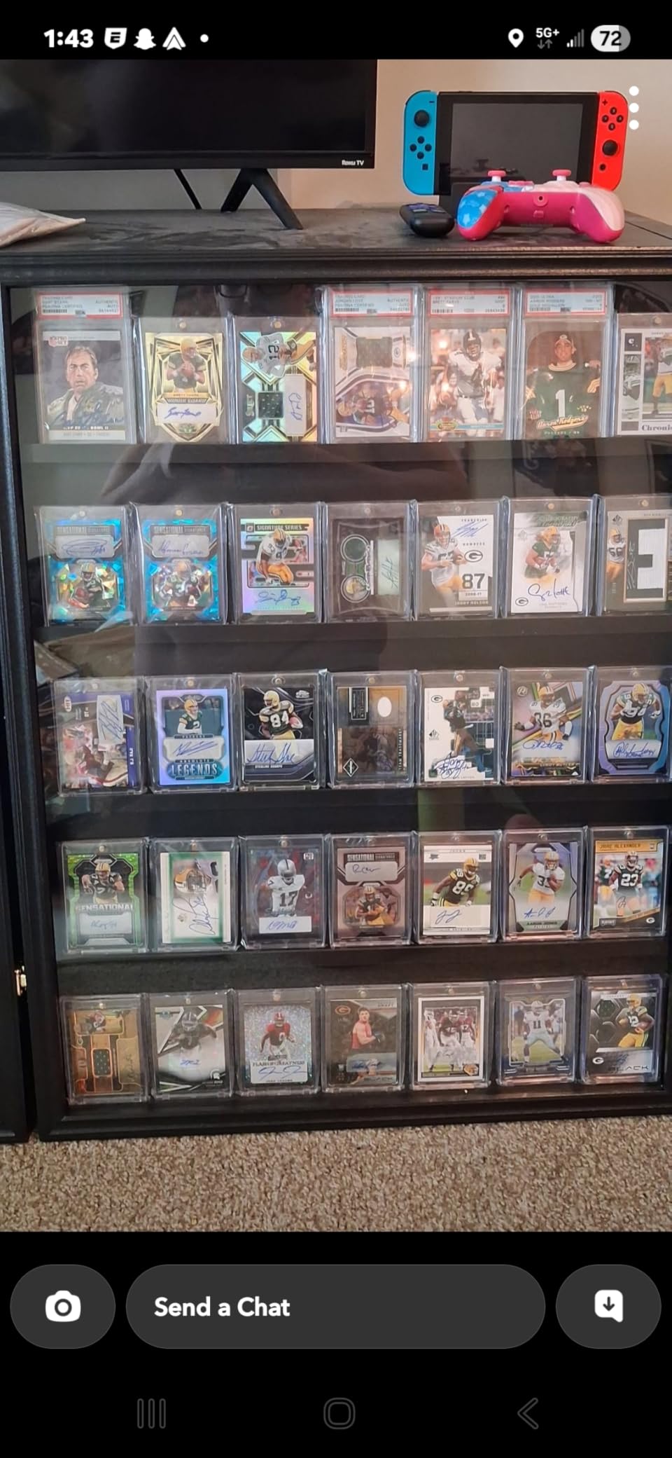 GYaozii 40 Large Baseball Card Display Case with UV Protection | Graded Sports Card Display Frame Trading Cards Wooden Wall Cabinet with Acrylic Front for Cards Collection customer photo 1