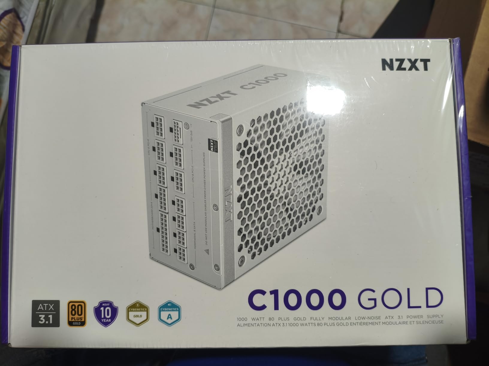 NZXT C1000 Gold ATX 3.1 - Fully Modular Low-Noise PC Gaming Power Supply - 1000 Watts - 80 Plus Gold - 12V-2x6 Connector - Zero Fan Mode - 100% Japanese Capacitors - Black customer photo 2