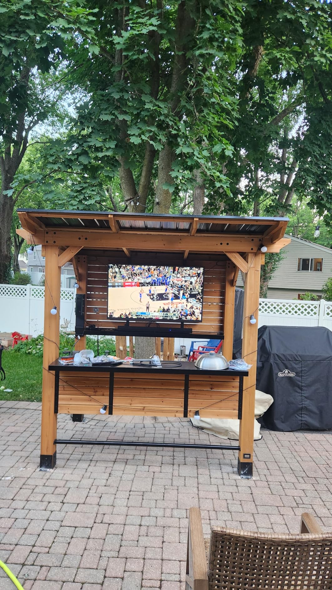 SYLVOX Outdoor TV, 65 inch Waterproof Smart Outdoor TVs, 4K, HDR 10, Weatherproof,1000nits, Voice Assistant Remote, for Partial Sun Area(Deck Pro 3.0, Latest Model) customer photo 1