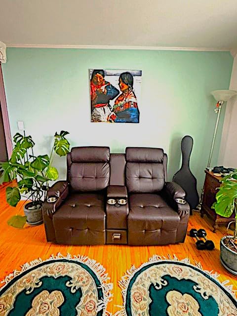 Reclining Loveseat, Massage Loveseat Recliner Sofa Heavy Weight Capacity, RV Love Seat Chair Clearance with Console, USB, Type C Port, Storage, Cup Holders, Wall Hugger Couch for Living Room customer photo 1