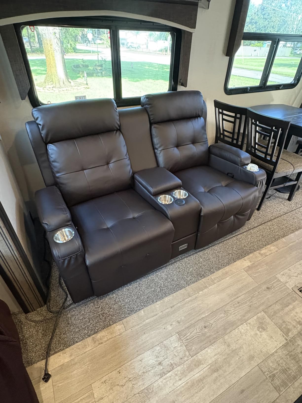 Reclining Loveseat, Massage Loveseat Recliner Sofa Heavy Weight Capacity, RV Love Seat Chair Clearance with Console, USB, Type C Port, Storage, Cup Holders, Wall Hugger Couch for Living Room customer photo 2