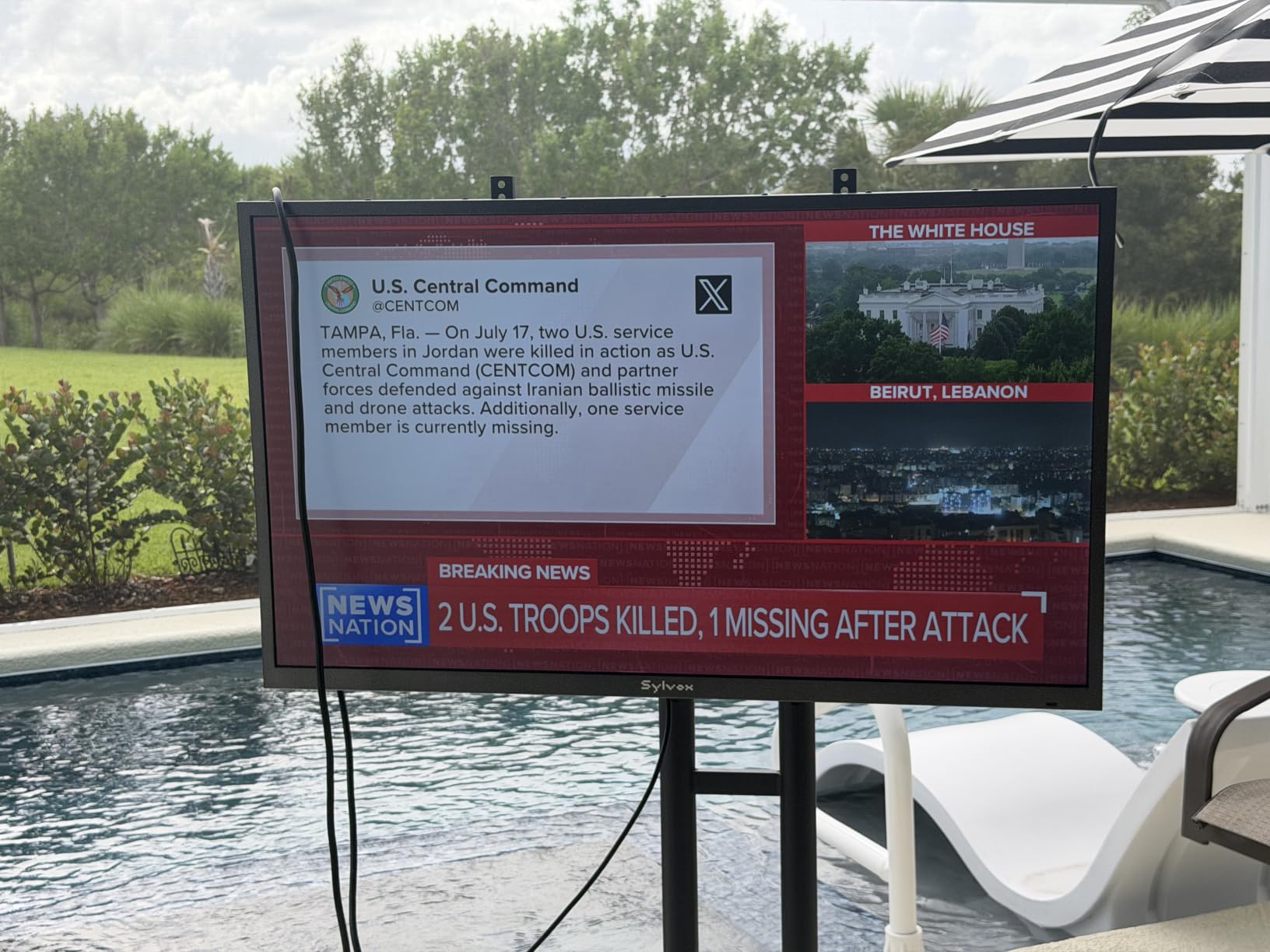 SYLVOX Outdoor TV, 55 inch Smart TV Waterproof Outdoor TVs, 4K Weatherproof Television for Outside, Support Google Assistant, Chromecast, 1000 nit Brightness Partial Sun (Deck Pro 3.0) customer photo 2