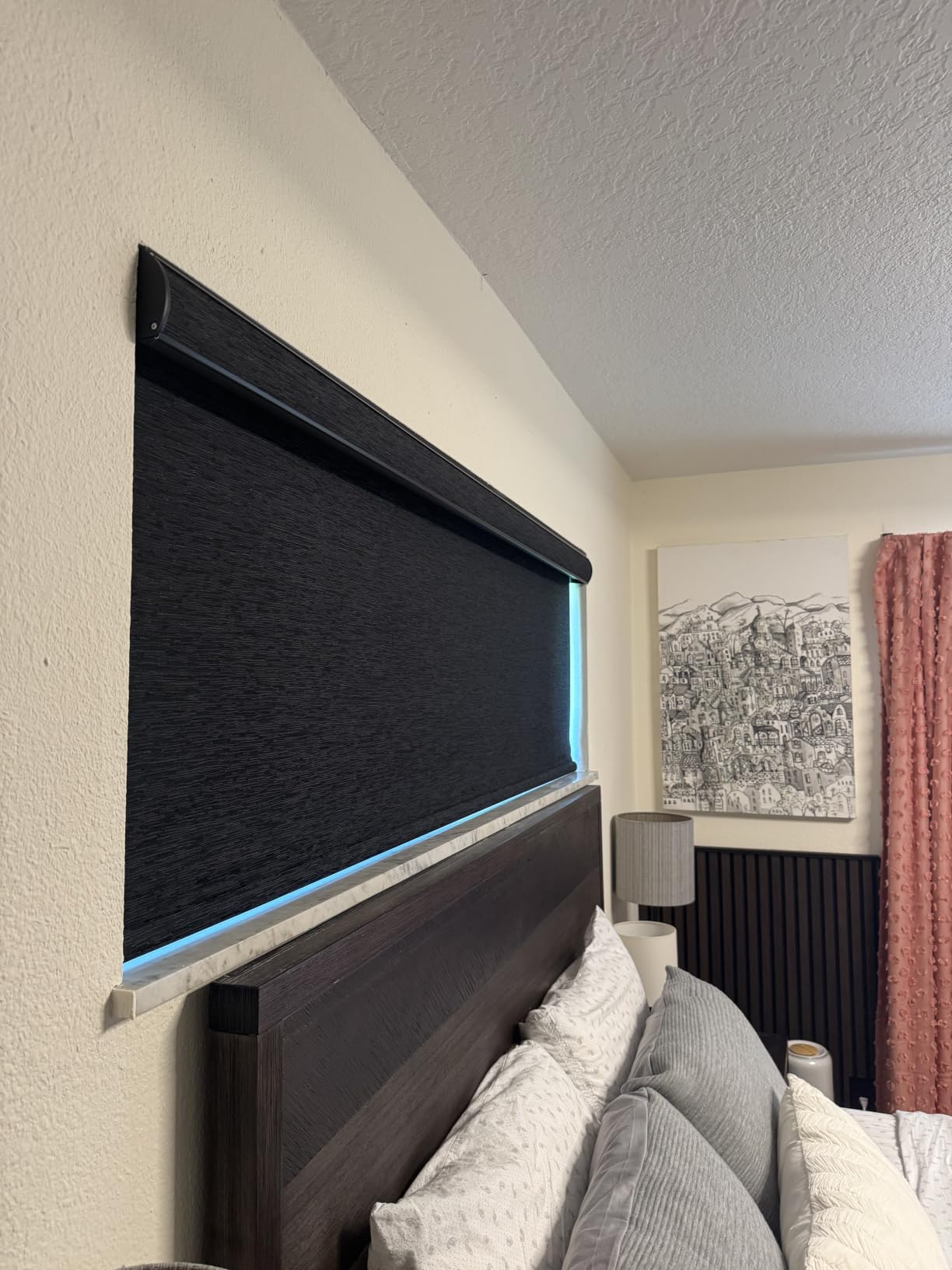 Kincmo Motorized Blinds with Remote,100% Blackout Motorized Roller Shades Work with Apple Homekit,Alexa,Google, Custom Electric Blinds with App,Voice Control (Linen White) customer photo 2