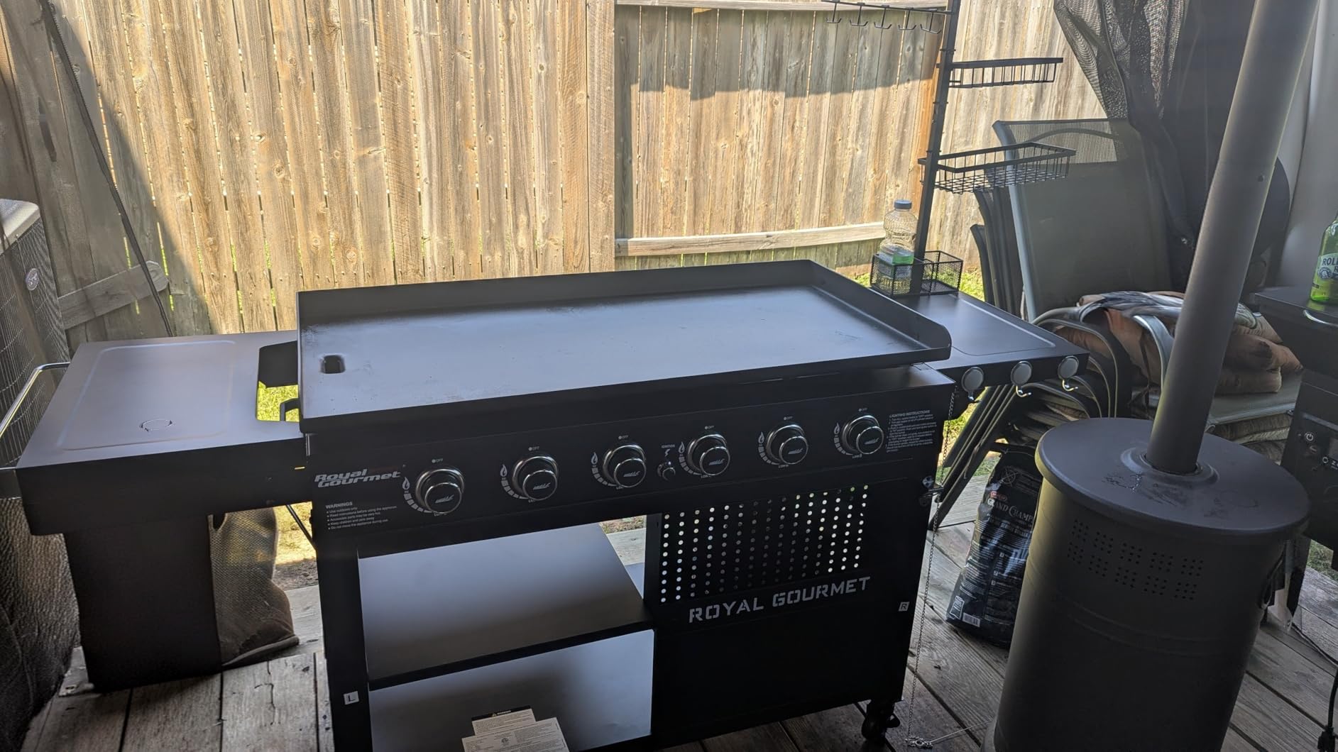 Royal Gourmet GB6000 6 Burner Propane Gas Griddle with Folding Side Tables - 44-Inch Flat Top Gas Grill with Double-Layer Bottom Shelves, 994 Sq. In., 78,000 BTU, for Outdoor Party or Backyard Barbecue customer photo 1