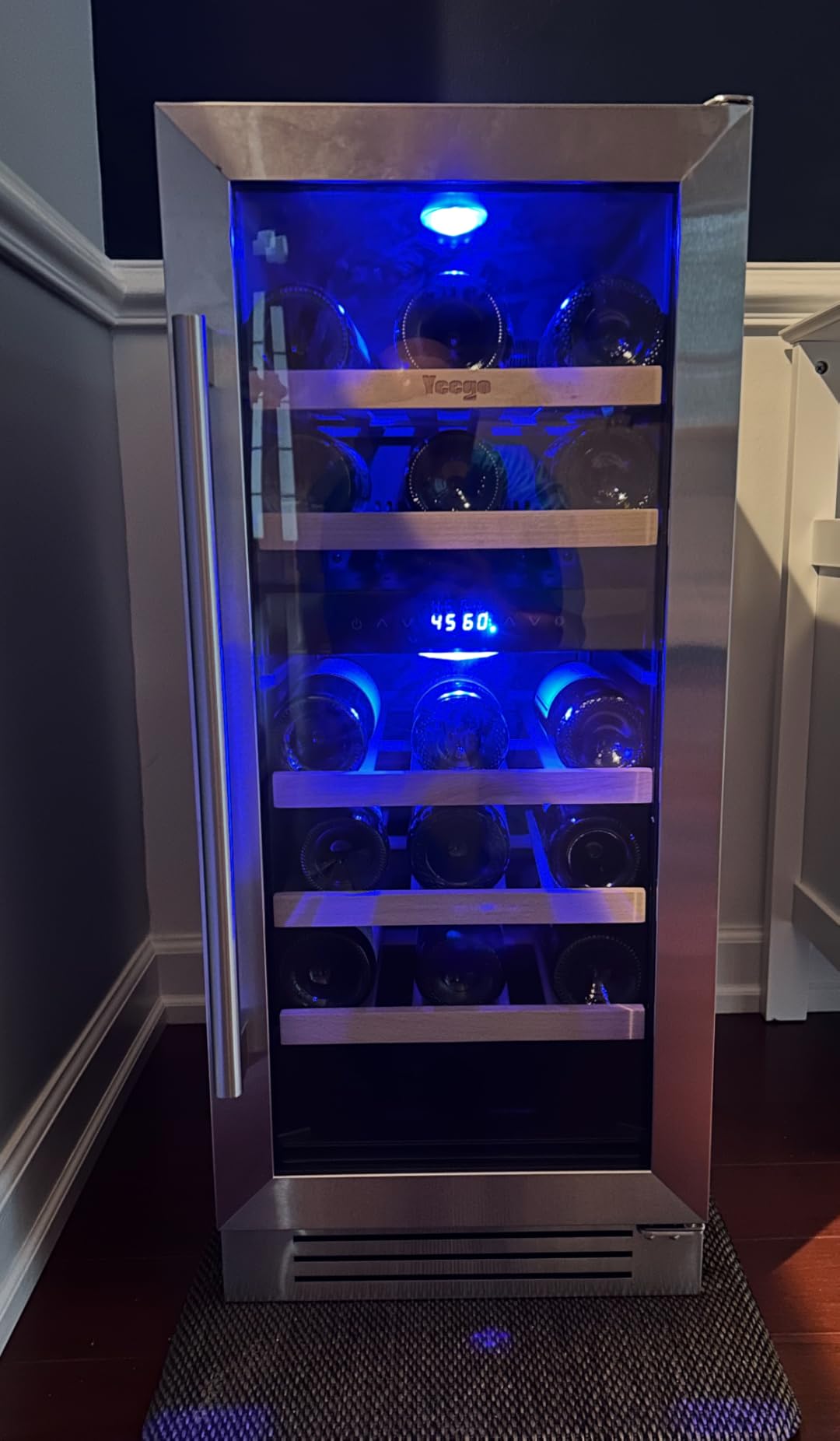 Yeego Wine Fridge Cooler - 24 Inch Dual Zone Wine Fridge Hold 52 Bottles, 40-65°F Wine Refrigerator Glass Door, Built in, Freestanding Under Counter Fridge for Beer Soda Drink Home Bar Office customer photo 2