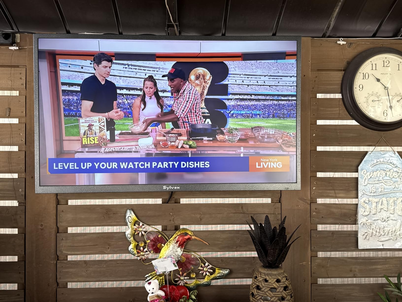 SYLVOX 43 Inch Outdoor Smart Television Weatherproof Google TV, 4K 700NIT High Brightness Temperature Resistant IP56 Waterproof TVs, Anti-Scratch, Suitable for Partial Sun (Patio Series) customer photo 1