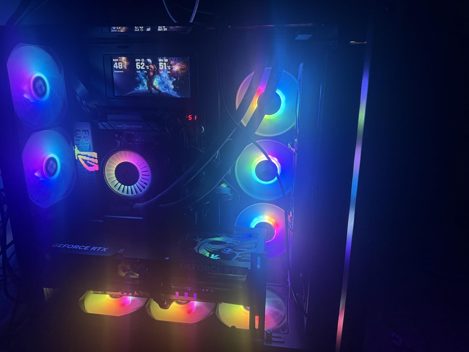 Thermaltake LE120 ARGB PWM Fan (3 Pack), PWM controlled 500~1500 rpm, 5V Motherboard Sync, 16.8 Million Colors 9 Addressable LEDs, Airflow 66.1 CFM, 120mm Hydraulic Bearing, Case Fan, CL-F204-PL12SW-A customer photo 2
