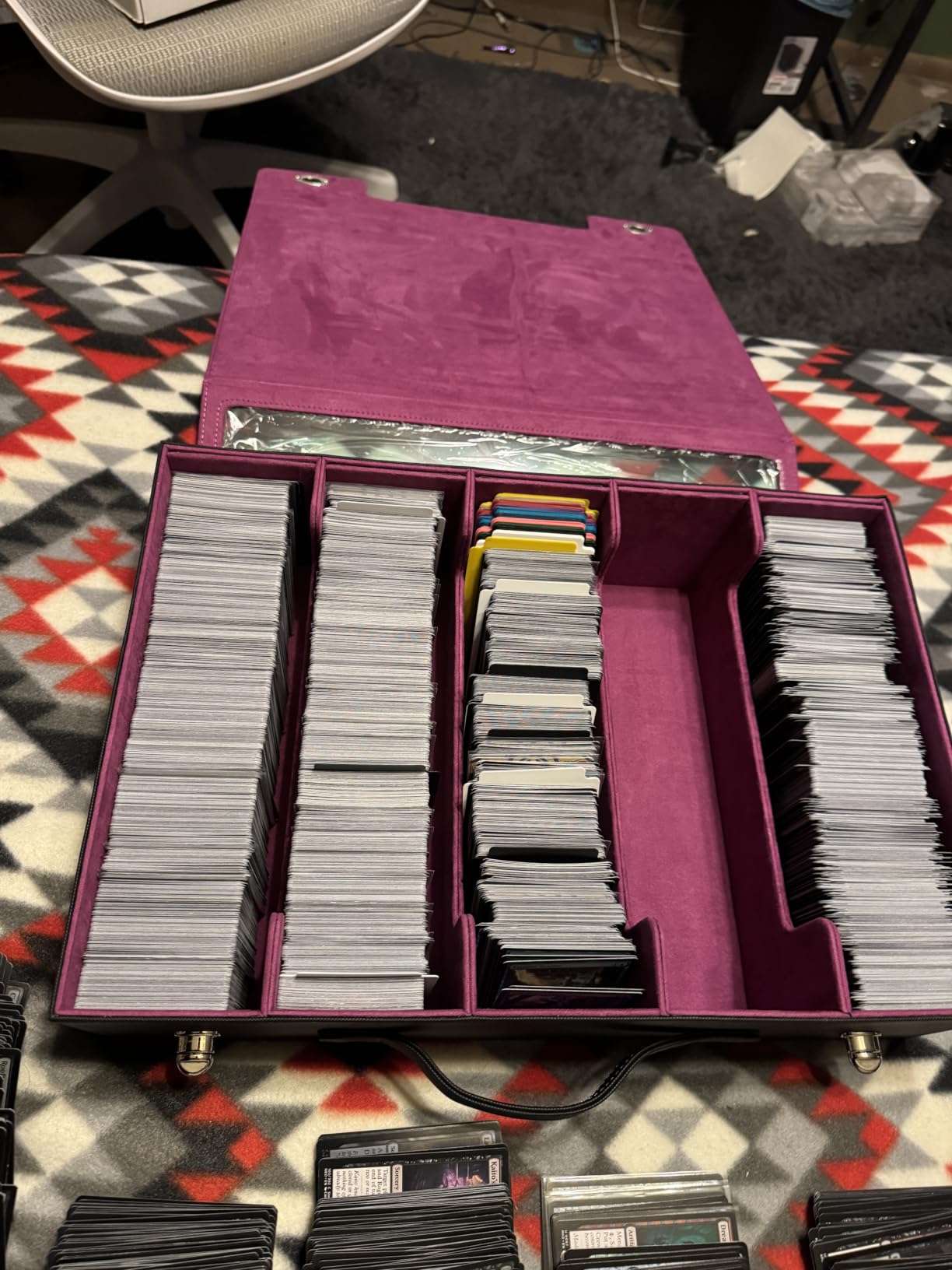 Kabinka Trading Card Storage Box with Commander Display, 5-Row Deck Case with Removable Lid; 3900+ Card Organizer for MTG TCG PTCG Sports Card, Top Loaders Storage Box (Black) customer photo 1