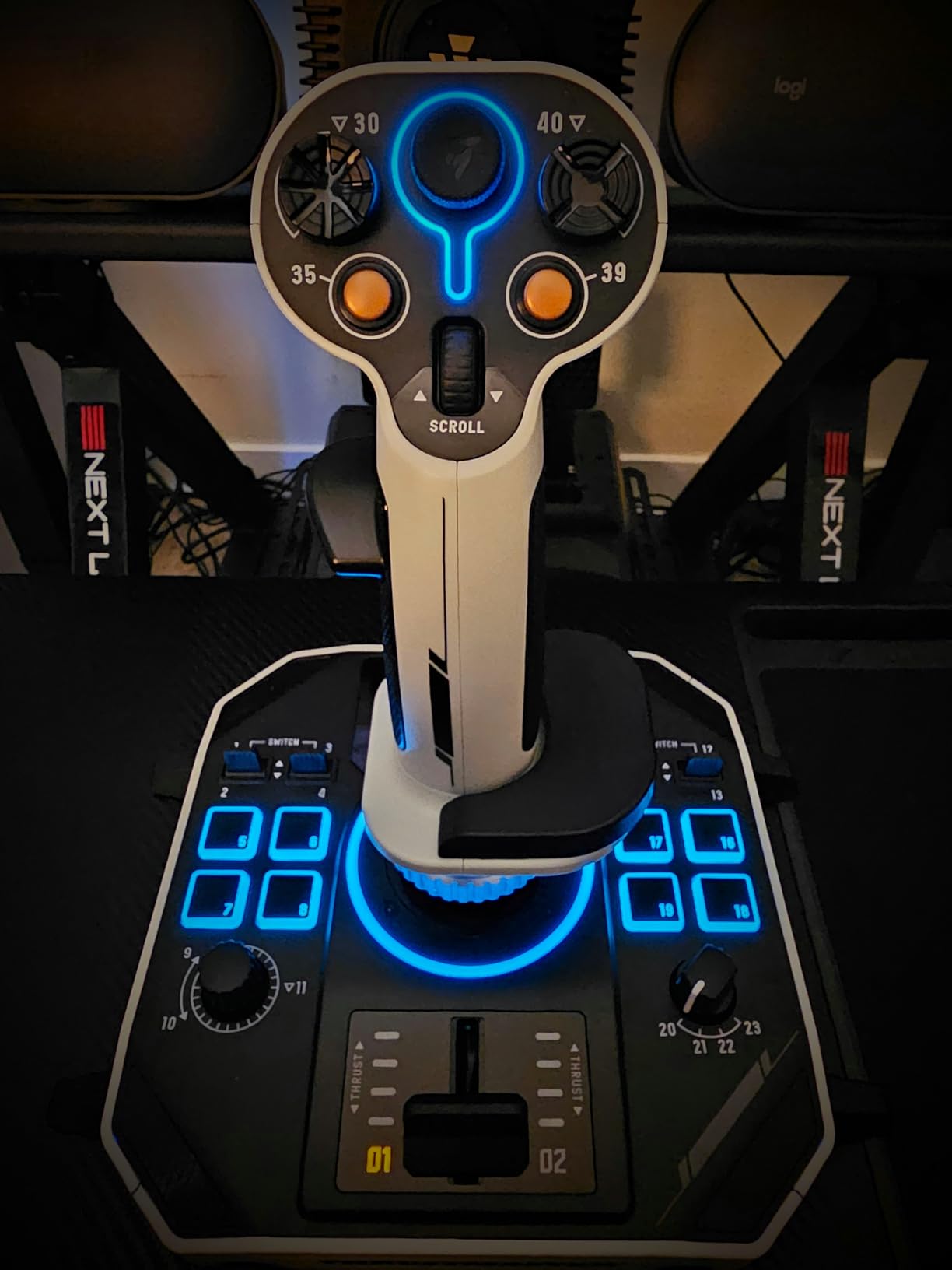 Thrustmaster Sol-R1 Hall-Effect Space Combat Flight Sim Joystick - PC | 44 programable actions buttons, detachable ambidextrous grip, central throttle, 2 triggers, ministick, backlit design customer photo 1