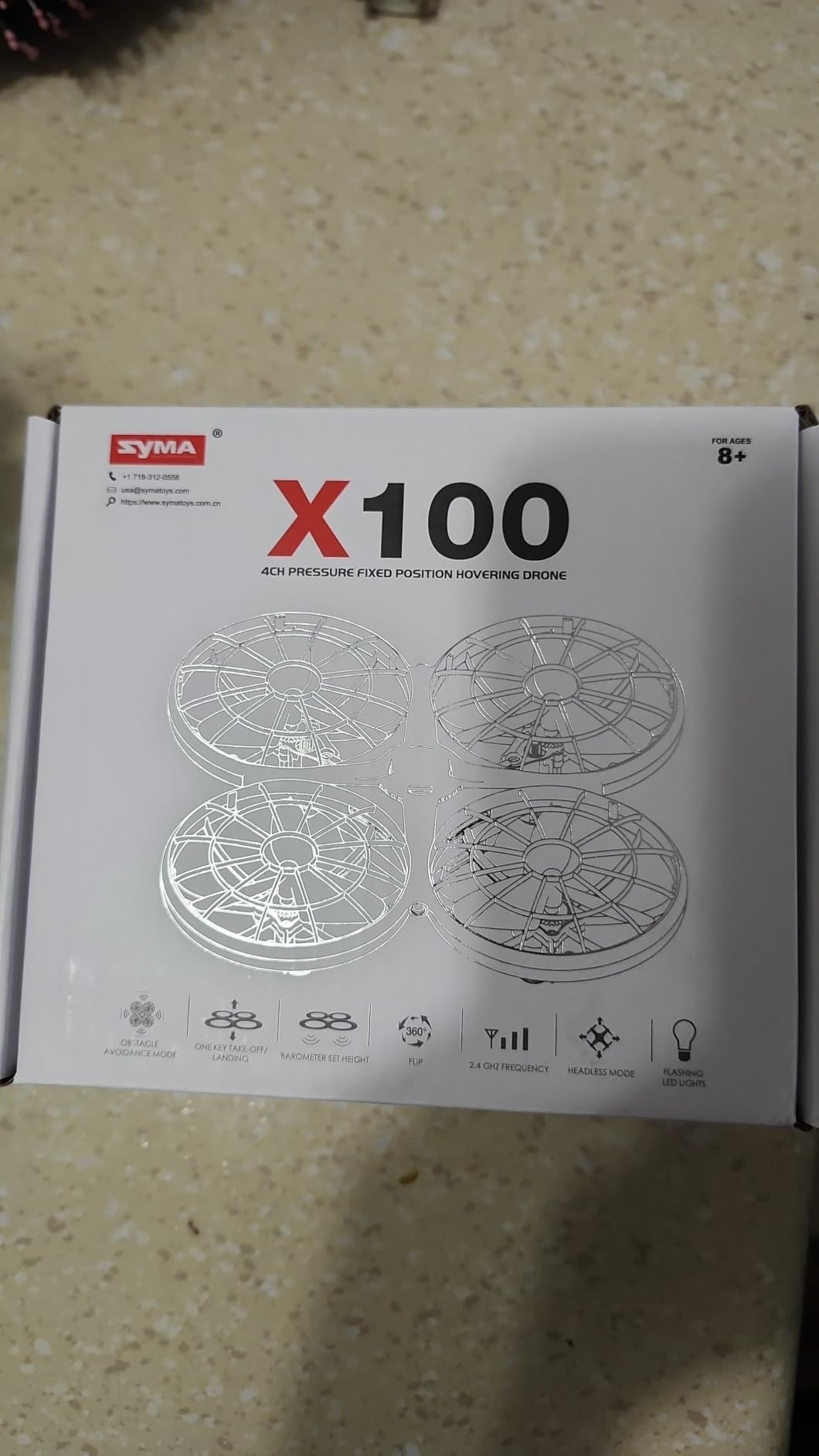 SYMA X100 Drone for Kids 8-12, Automatic Obstacle Avoidance, Up to 20 Mins Flight Time(2 Batteries), One-Key 360°Flips and Altitude Hold, Full-Guard Safe Indoor Drone Gift for Boys & Girls customer photo 1