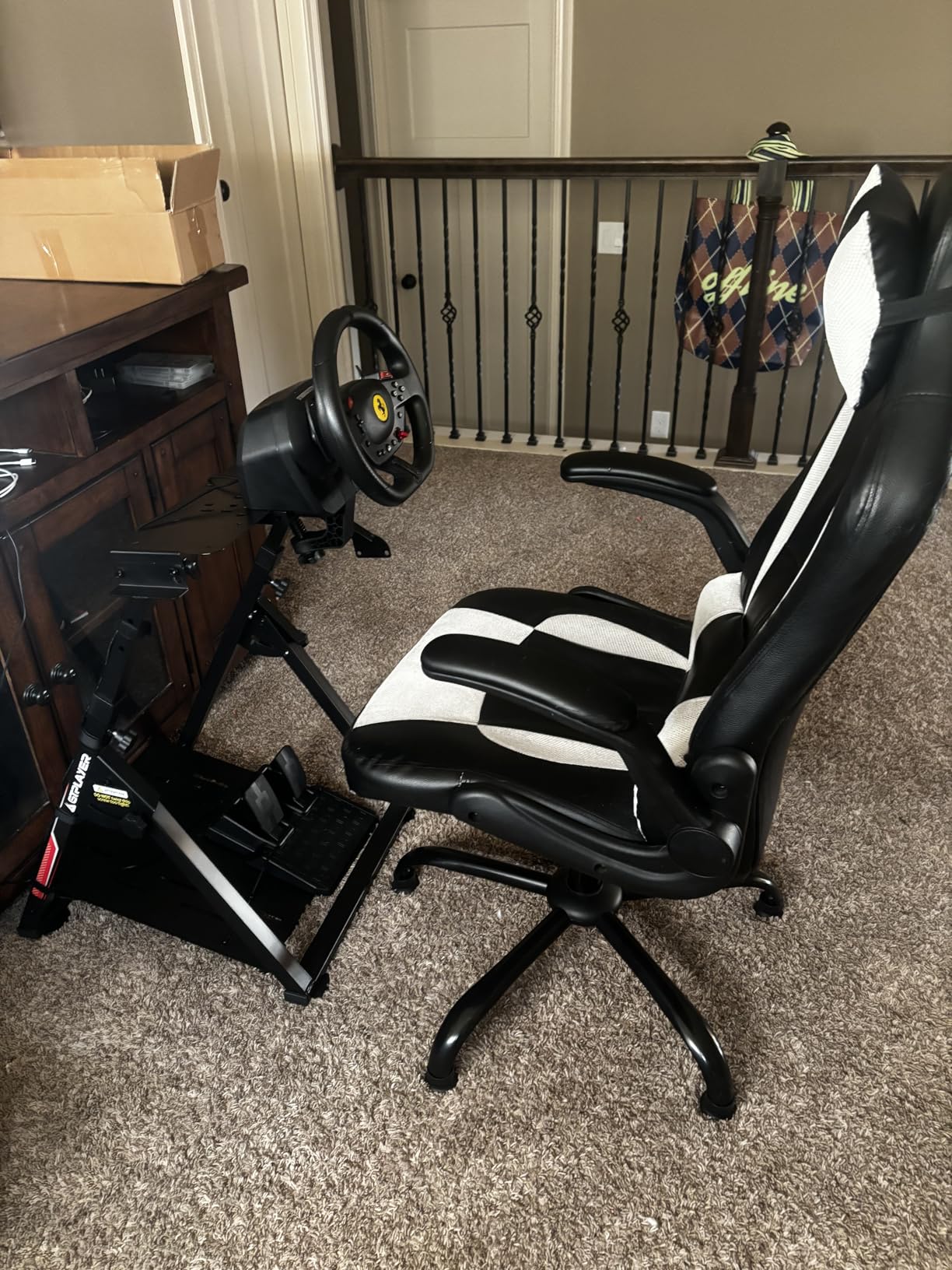 Thrustmaster T98 P Ferrari Licensed Racing Wheel & Pedal Set - PS5 & PC | 240-degree rotation, bungee-cord resistance, paddle shifters, 3 driving modes, Hall-Effect sensors, tool-free desk clamp customer photo 1