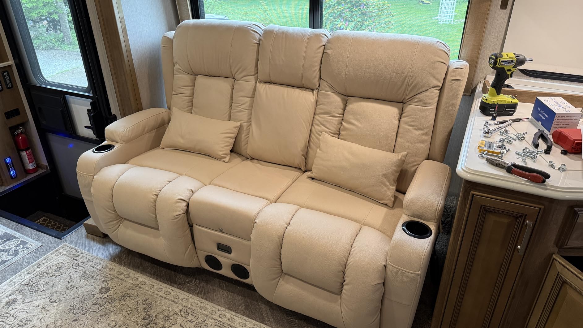 Power Loveseat Recliner Sofa with Massage & Heat, Dark Brown: 67