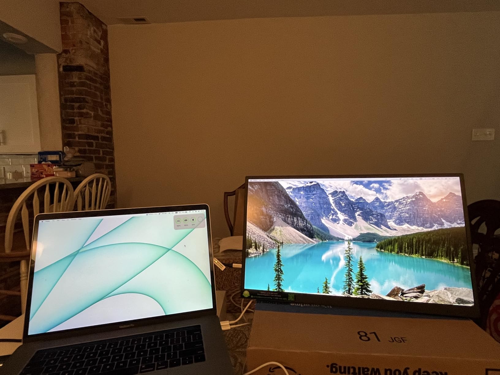 cocopar Portable Monitor 16 Inch 2.5K QHD 110% sRGB 144Hz USB-C, 120Hz HDMI, Travel Monitor with Speaker Second Screen for Laptop MacBook Surface PC Xbox PS4/5, VESA Mountable, with Kickstand customer photo 1