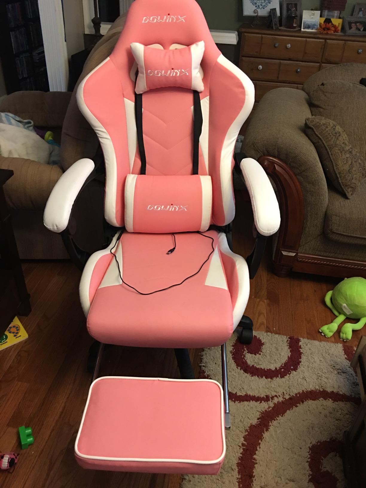 Dowinx Big and Tall Gaming Chair with Suede Fabric Breathable, Game Chairs for Adults with Oversized Thick Seat for 440lbs, Ergonomic Gamer Chair for Streaming & Long Gaming Sessions, Deep Grey customer photo 1